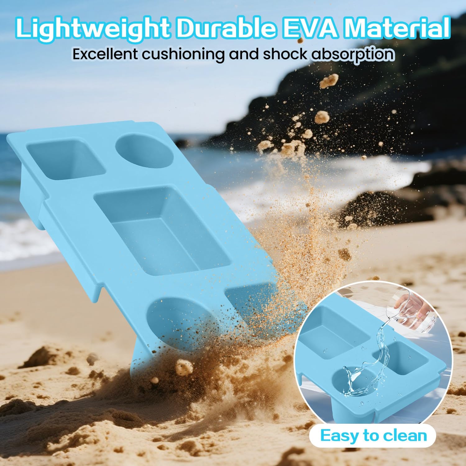 XYFuuee Cup Holder for Stanley 30 40 oz& Topper Tray for Bogg Bag XL, Must Have Beach Rubber Tote Bag Accessories, Instant Table, Free Your Hand