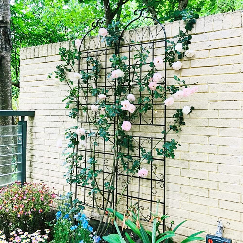 Metal Garden Trellis 2 Pack Metal Garden Trellis 87" x 20" Climbing Rose Trellis