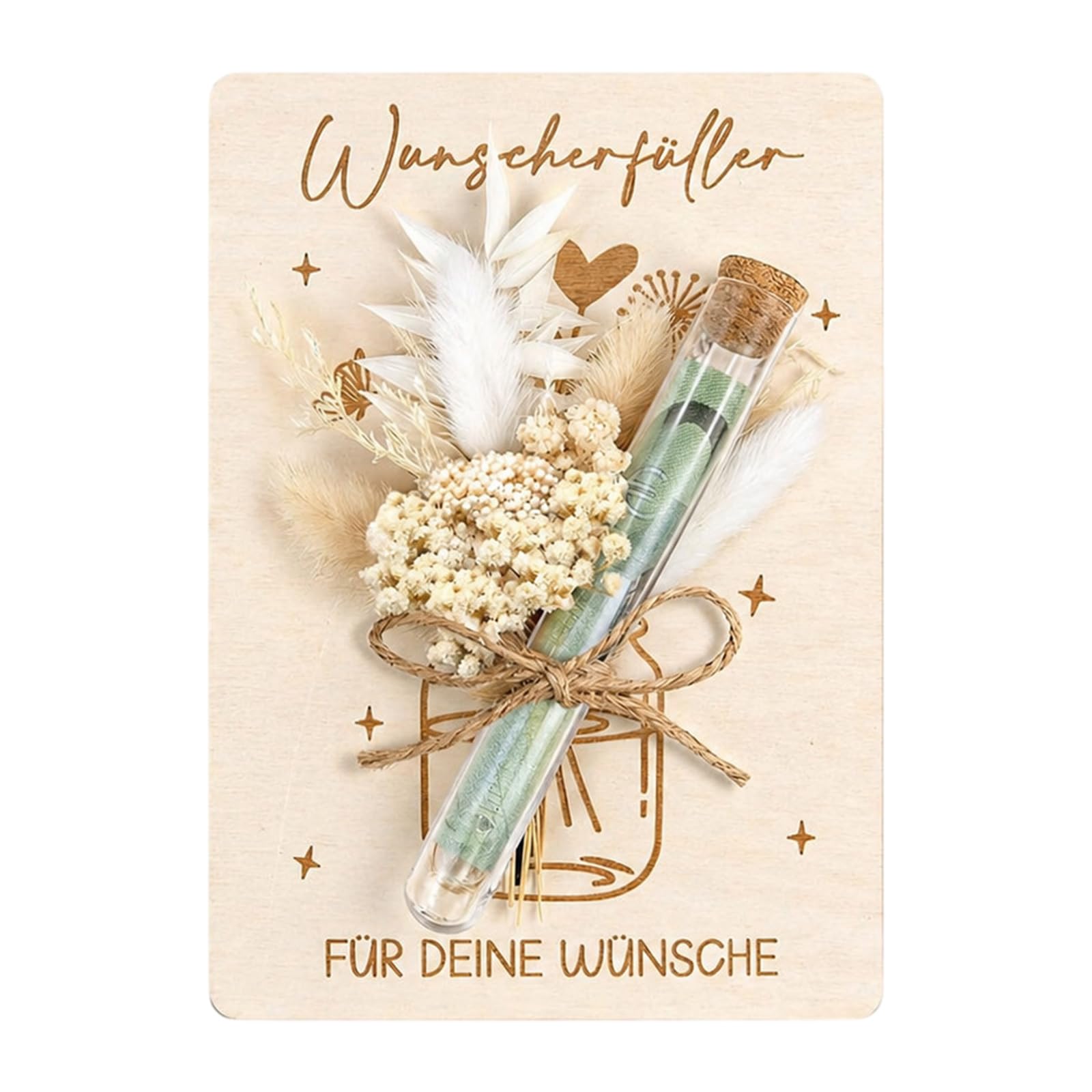 Buxuaaaa Handcrafted Paper Greeting Card Holder with Natural Dried Flower for Weddings Birthdays and Anniversary Celebration Tender Occasion Card Owner