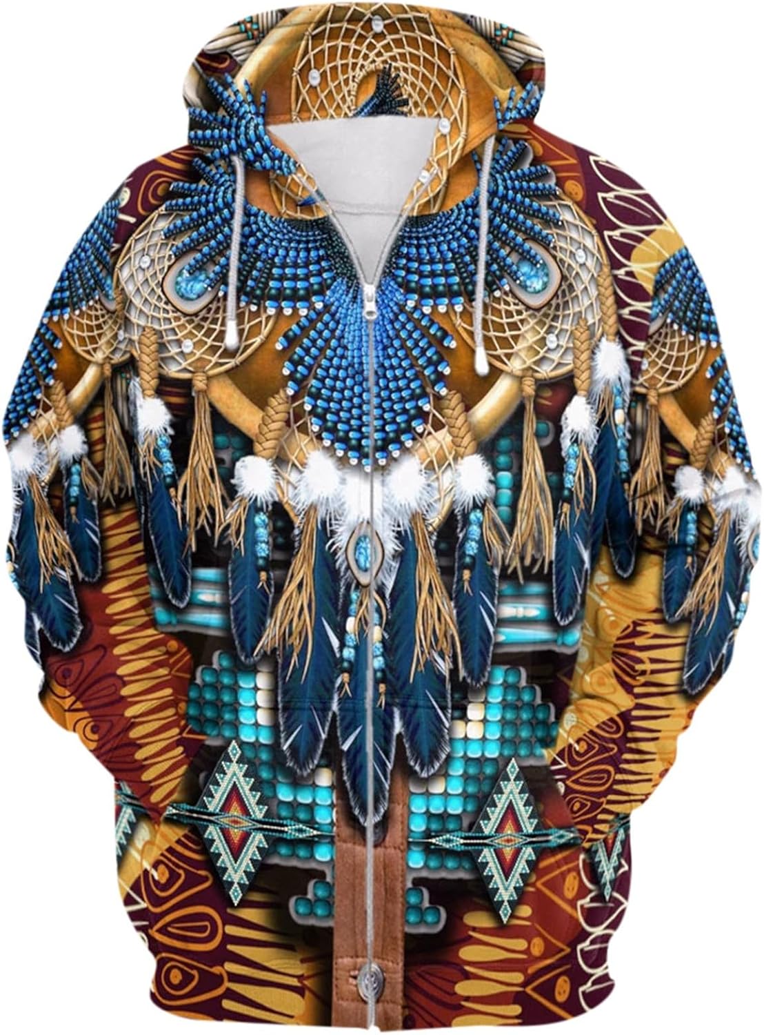 Indian Nation 3D Print Hooded Zipper Casual Hoodie Kuwait Ubuy