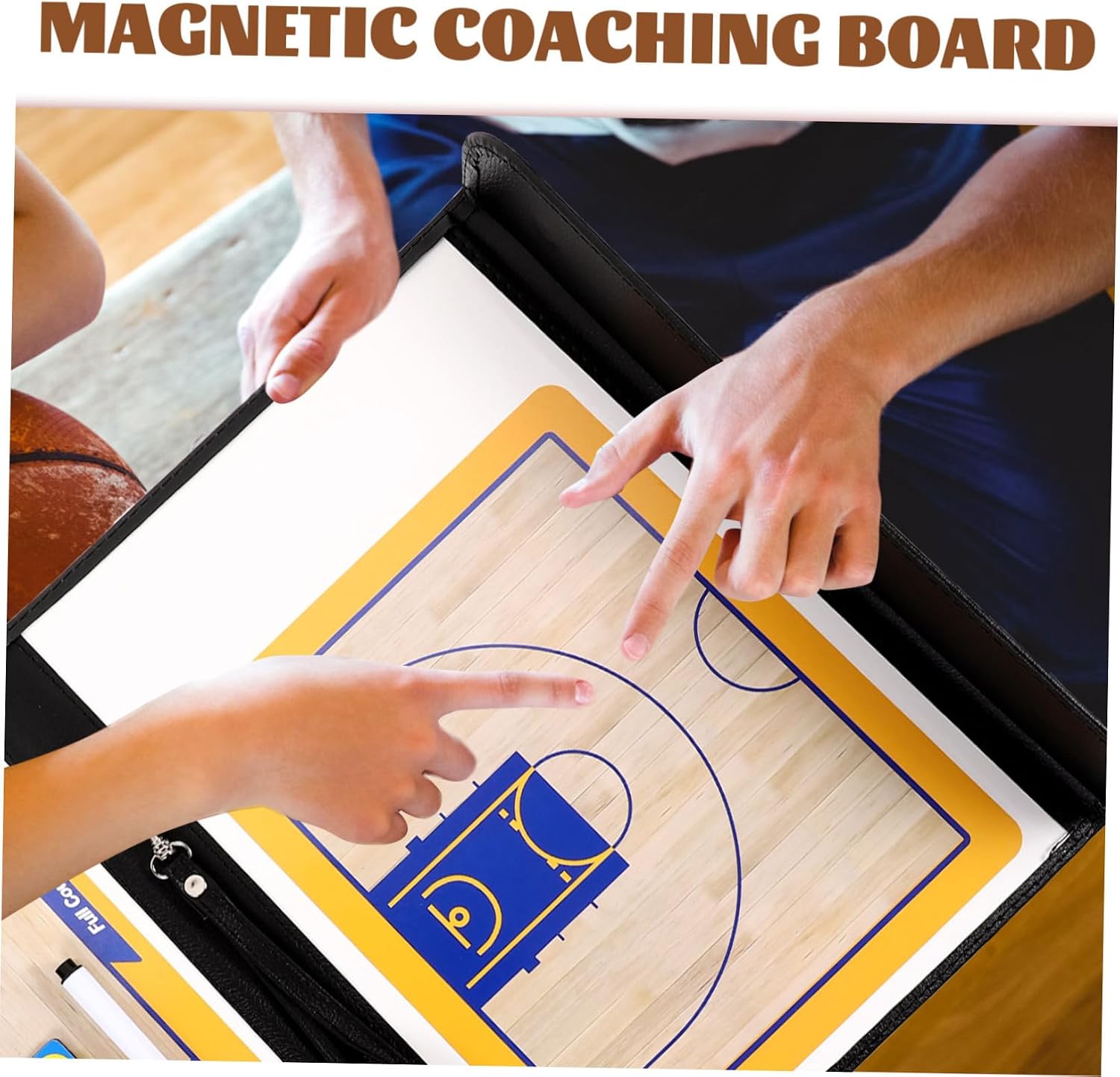 Basketball Coaching Board with Dry Erase Marker for Coaches Portable Tactical Match Planning Tool for Basketball Games