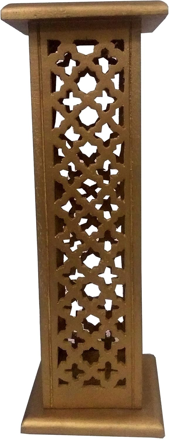 Purpledip Wooden Desk Organizer: Mandala Painting Multi-Slot Holder For