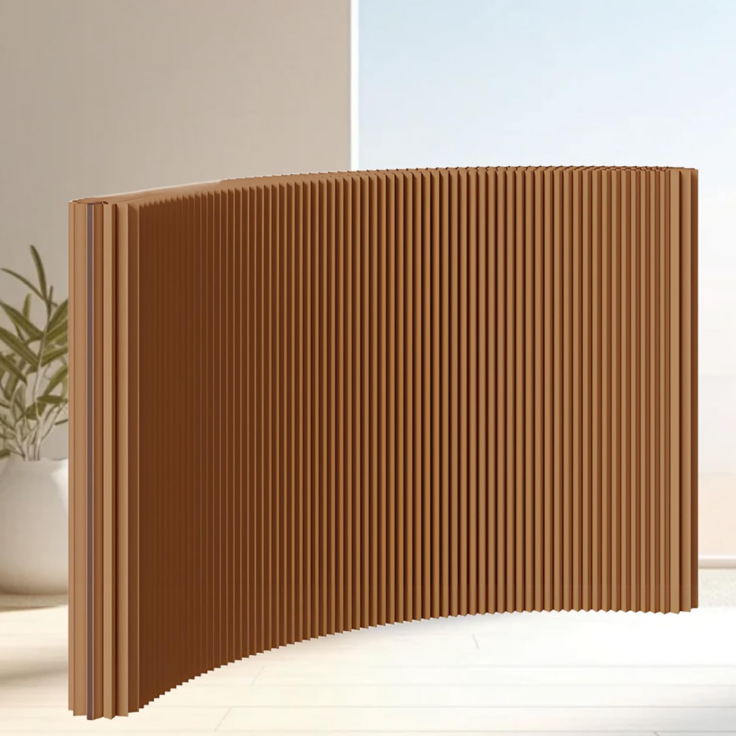 Cloison pliante en papier de 180x200cm brun pour séparation moderne
