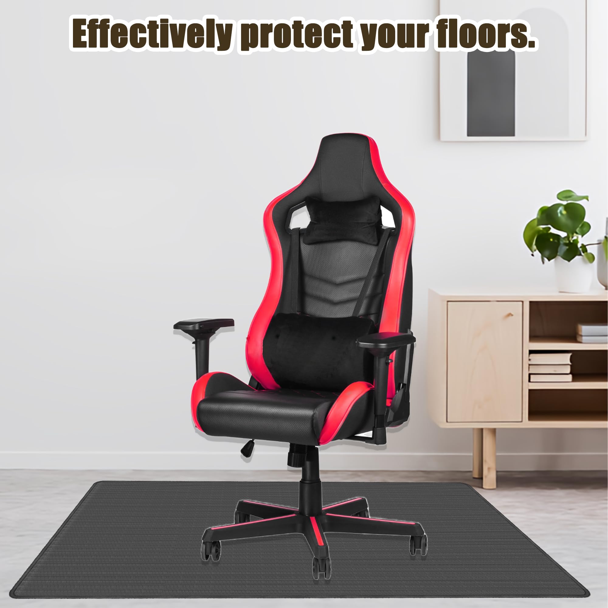 Tappeto Salvapavimento 135 x 170 cm Antiscivolo e Silenzioso Protettore Del Pavimento Multiuso per Sedia da Ufficio, Parquet, Laminato, Sedia da Ufficio, Grigio Scuro