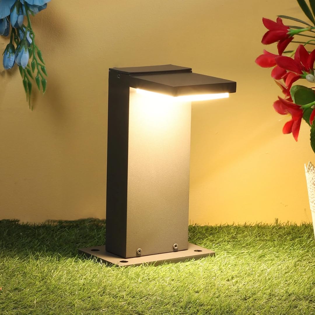 Harold’s Night Gleamer L-Shape LED Bollard Light, Modern Outdoor Lighting for Gardens, Pathways & Landscapes, Outdoor LED Light, Outdoor Post Light (Small)-image-1
