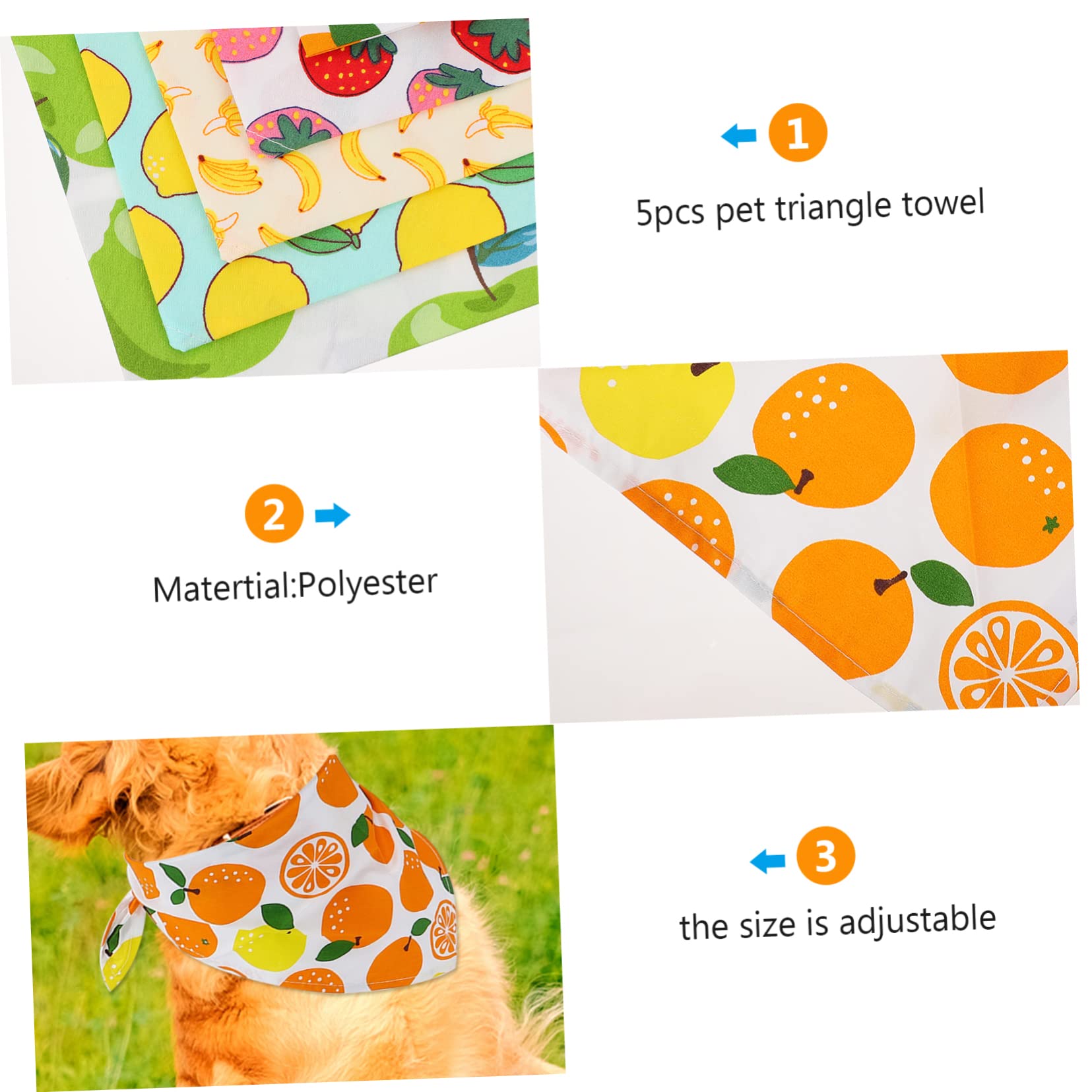 INOOMP 10stücke Hundebandanas Aus Verstellbare Haustierhalstücher Mit Fruchtigem Muster Für Hunde Und Katzen Saugfähige Pet Scarves Für Jeden Tag Und Besondere Anlässe