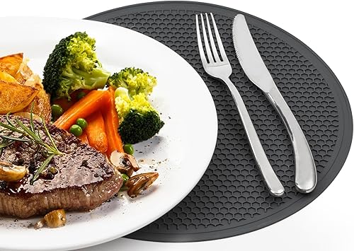 Miniatura 8 de MAGJIUKE Cubierta y alfombrilla de alimentos para microondas de 12 pulgadas, tapa de plato plegable con ventilación grande y alfombrilla de cocina