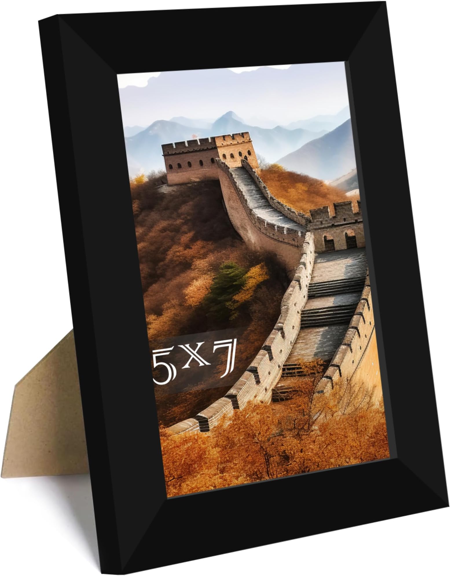 Picrit 5x7 Picture Frame, Photo Frame for Wall Mounting or Tabletop Display, Black