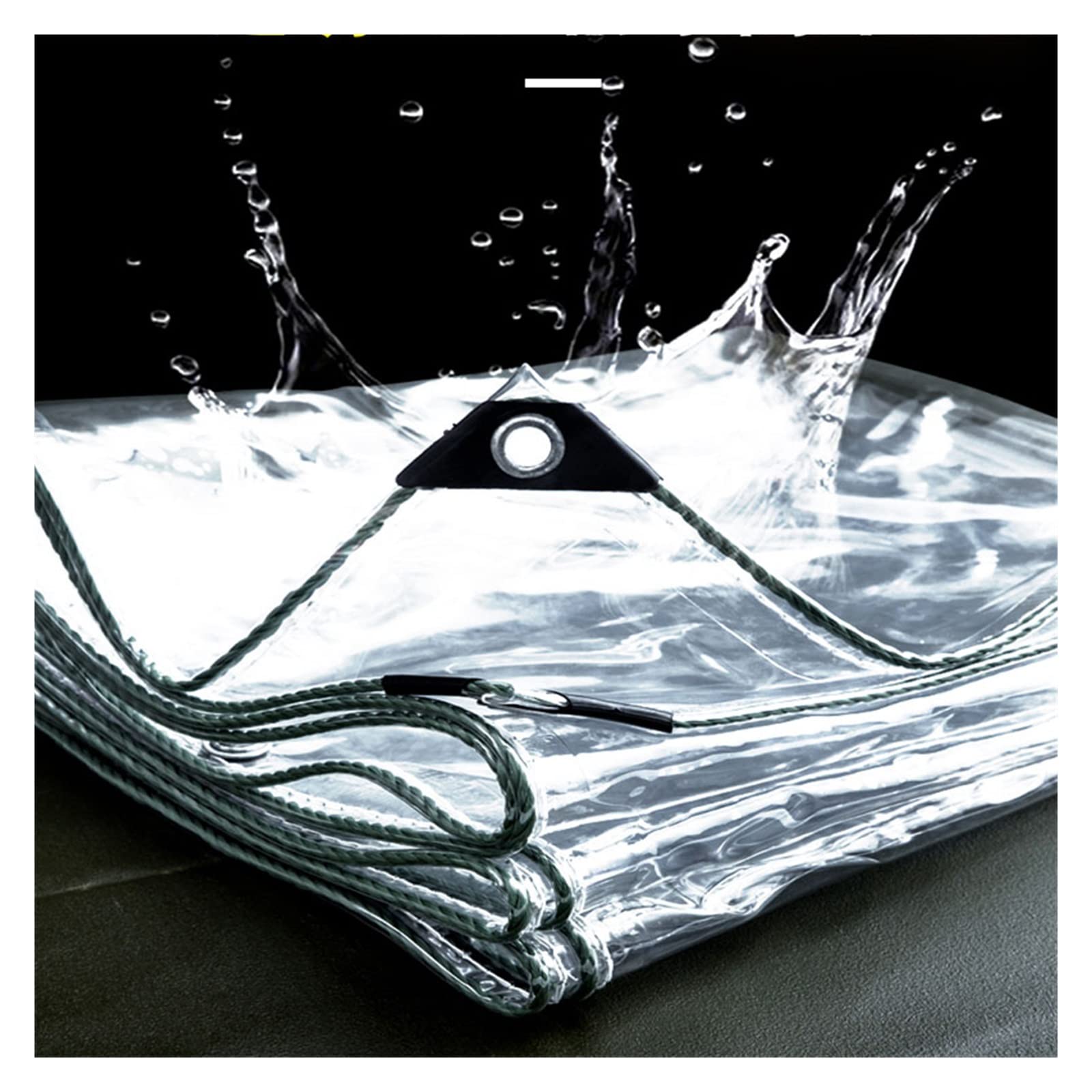 Strapazierfähige, transparente PVC-Plane, 5 x 2 m, verdickte Outdoor-Leinwand für Wind- und Regenschutz, wasserdichte Plane, perfekt für Camping-Abdeckungen und Gehege