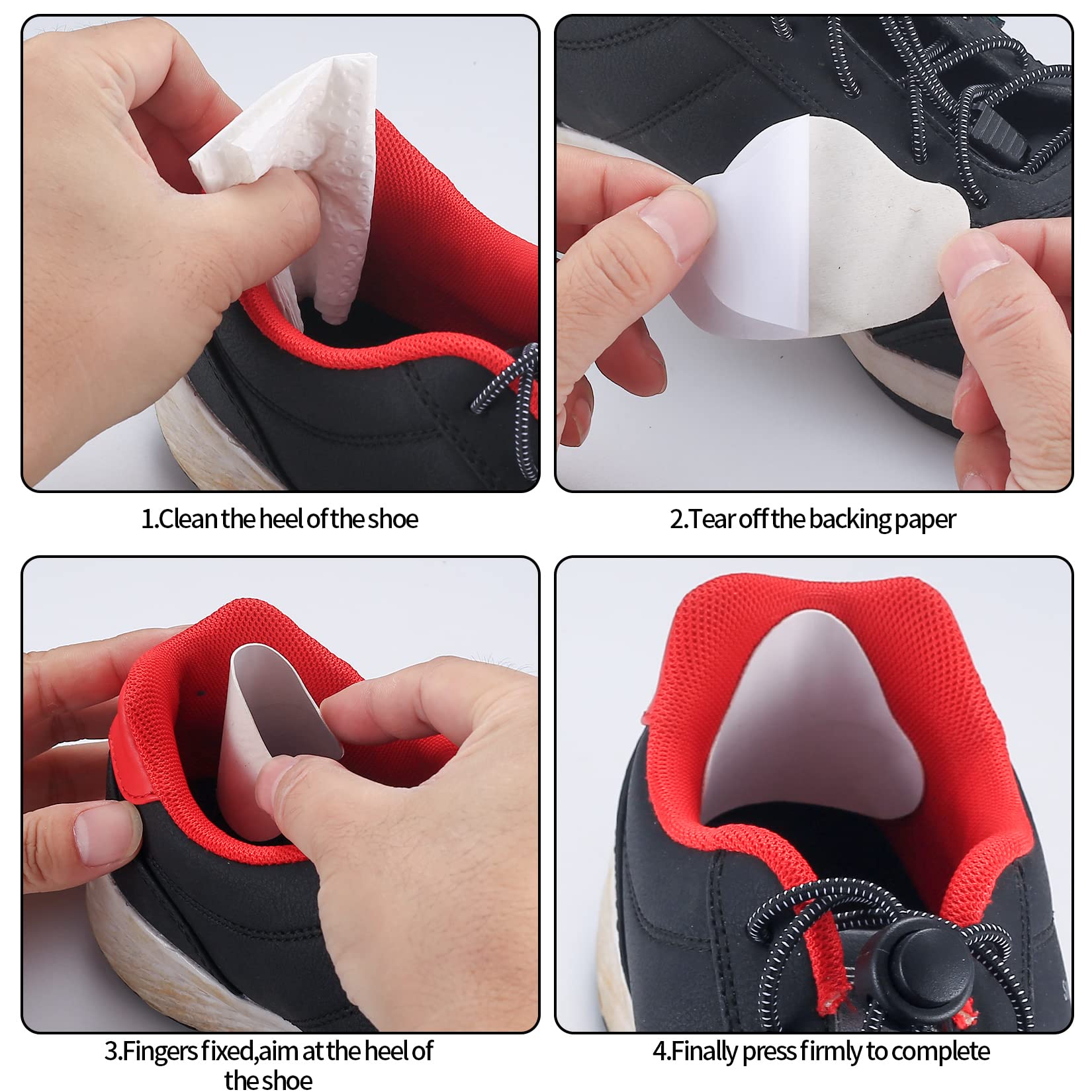 Shoe Heel Repair Reparatiepatch voor schoenhaken, 6/12 stuks zelfklevende hielgatpatch voor achterkant van sportschoenen, leren schoenen en hoge hakken (Color : White, Size : 6pcs