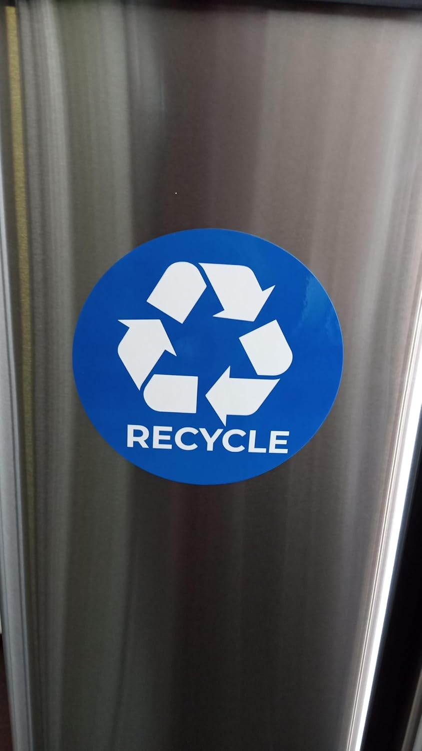 Recycle Stickers Trash Vinyl Sign Stickers, 5 x 5 in 10- Pack Waterproof, Weatherproof, UV Resistant, Premium Quality Self Adhesive Recycle & Trash Vinyl Labels for Trash & Recycle Bins.