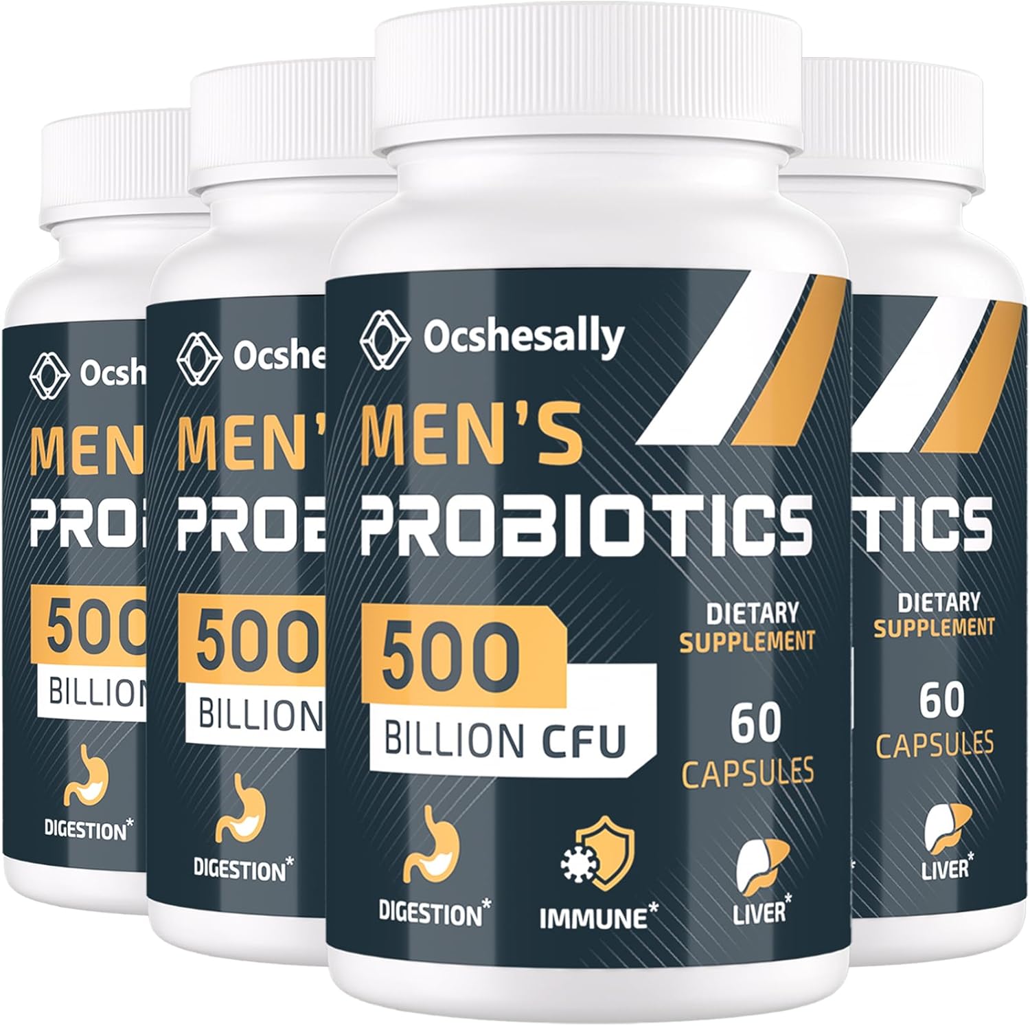 Probiotics for Men, 500 Billion CFUs & 12 Strains Mens probiotic, with Turmeric, Cranberry, Goji - Probiotics for Digestive Health, Gut, Immune & Bloating, Prostate & Urinary Tract Health, 240 Capsule