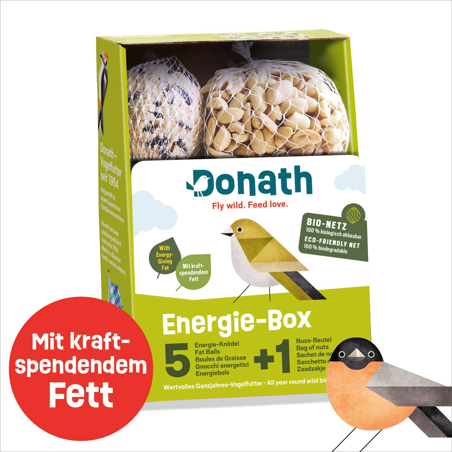 Boules D'Énergie Aux Insectes Donath - 500g - Distributeur Suspendu - Pour Mésanges, Moineaux Et Pics