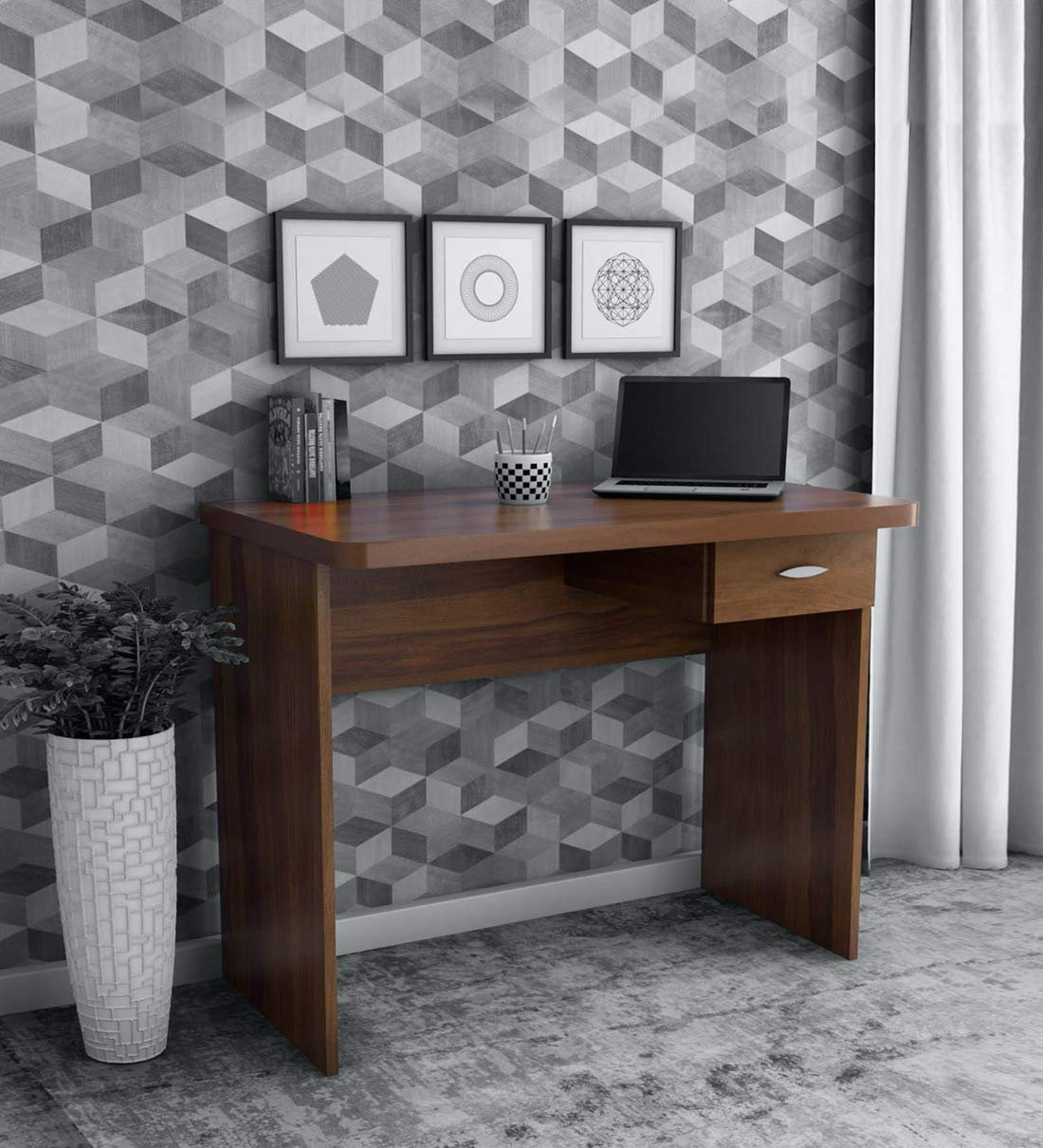 Buy Pepperfry Study Table Mintwud Takaya Color Walnut Finish