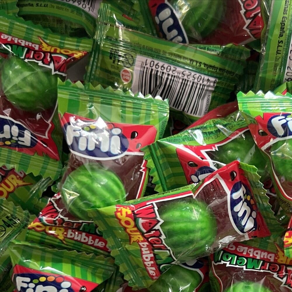 VIMIX Fini Watermelon Fizzy Bubblegum | Individually wrapped (50 Pieces), Green