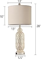 Vista 6 de Juego de 2 lámparas de mesa de 28 pulgadas para sala de estar, lámparas de estilo granja para dormitorio con puertos USB, lámpara de mesa de noche