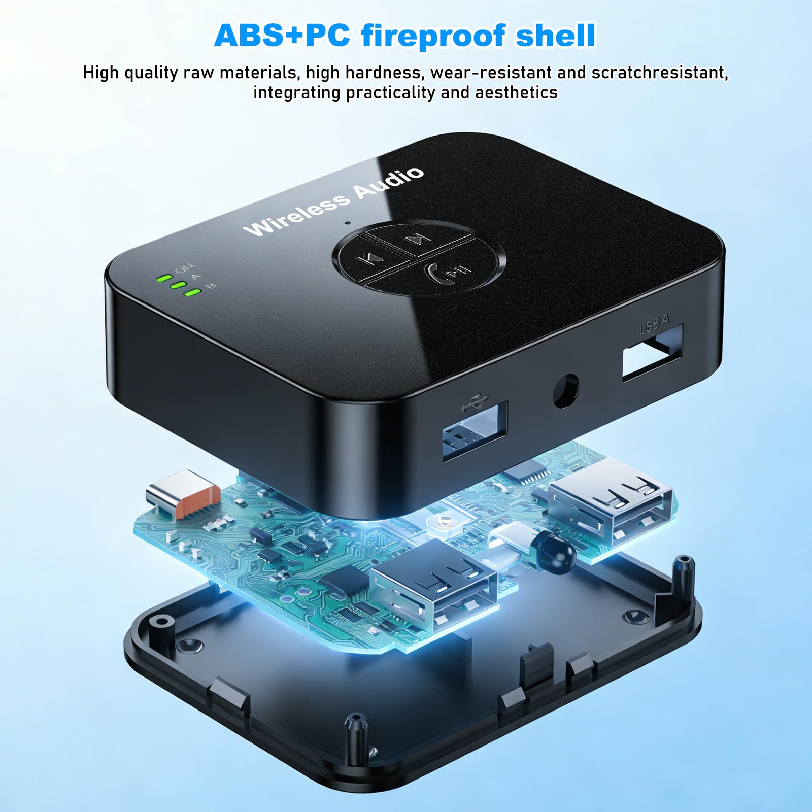 Adattatore Bluetooth impianto stereo: adattatore audio Blue Tooth 6.0, trasmettitore Bluetooth ricevitore con cavo AUX da 3,5 mm, adattatore Aux Blue Tooth con telecomando, trasmettitore audio