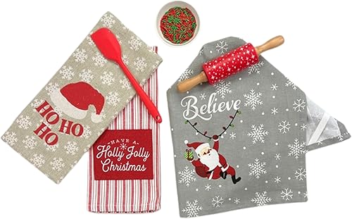 Vista 279 de Serafina Home Toallas de cocina navideñas navideñas: dos muñecos de nieve Be Jolly espiga y un muñeco de nieve bailarín, 3 piezas, tejido plano 100%