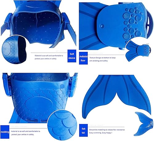 Miniatura 3 de Monofin Mermaid Tails for Swimming Adjust Diving Mermaid Fins Foot Flipper Training Mono-Fin Tail PP Caudal for Girl Boy Waterproof Silica Gel