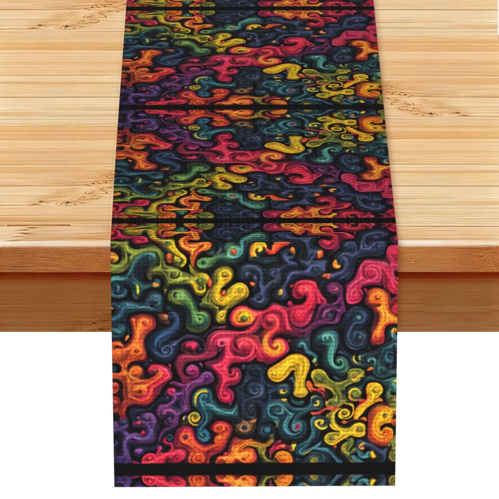 Continuous graph Linen Feel Table Runner Wedding Party Home Decoration