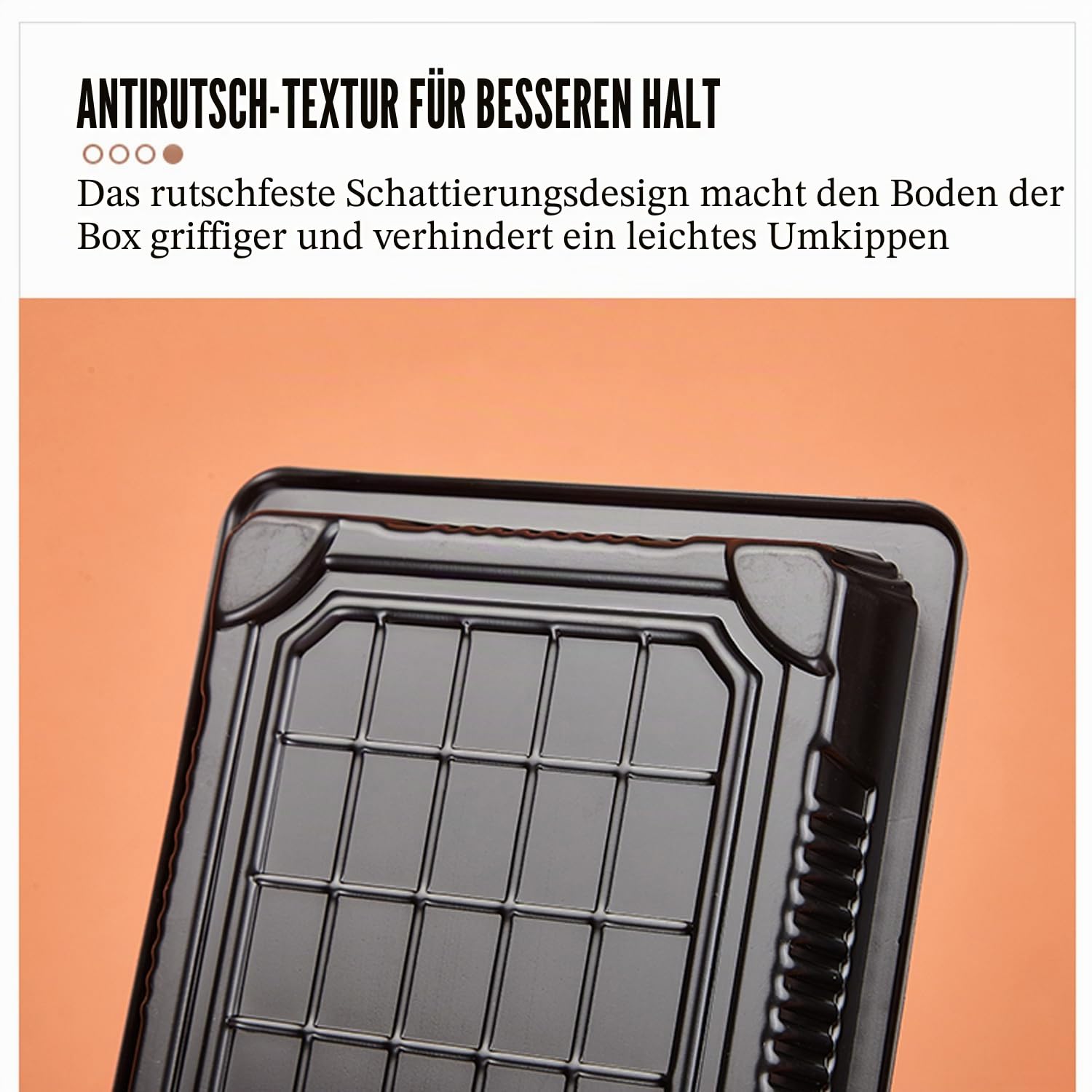 Wiederverwendbare kleine Kunststoff-Tabletts mit Deckel, 261 x 190 mm, für Süßigkeiten- und Sandwichplatten, schwarzes Muster, Lebensmittelbehälter für Partyessen und Buffets, 25 Stück