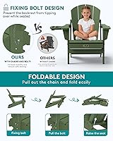 Vista 23 de SERWALL - Silla plegable Adirondack para patio, jardín, exterior, resistente a la intemperie, sillas para hoguera, color naranja