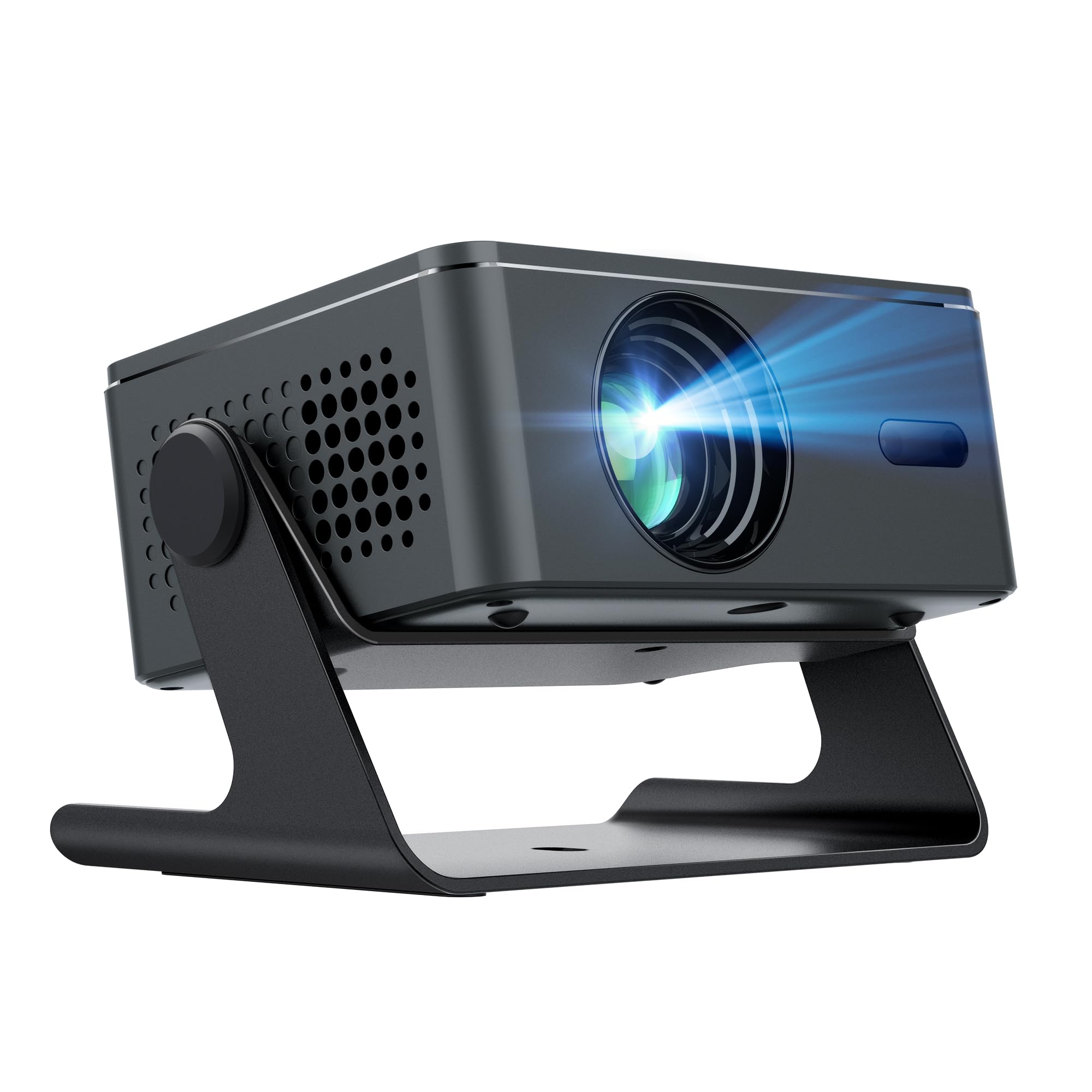 [4K Support & Electronic Focus] Projector with WiFi and Bluetooth, 4K 1080P Native Projector Keystone & Zoom, 20W Speaker, 180°Adjustable Portable