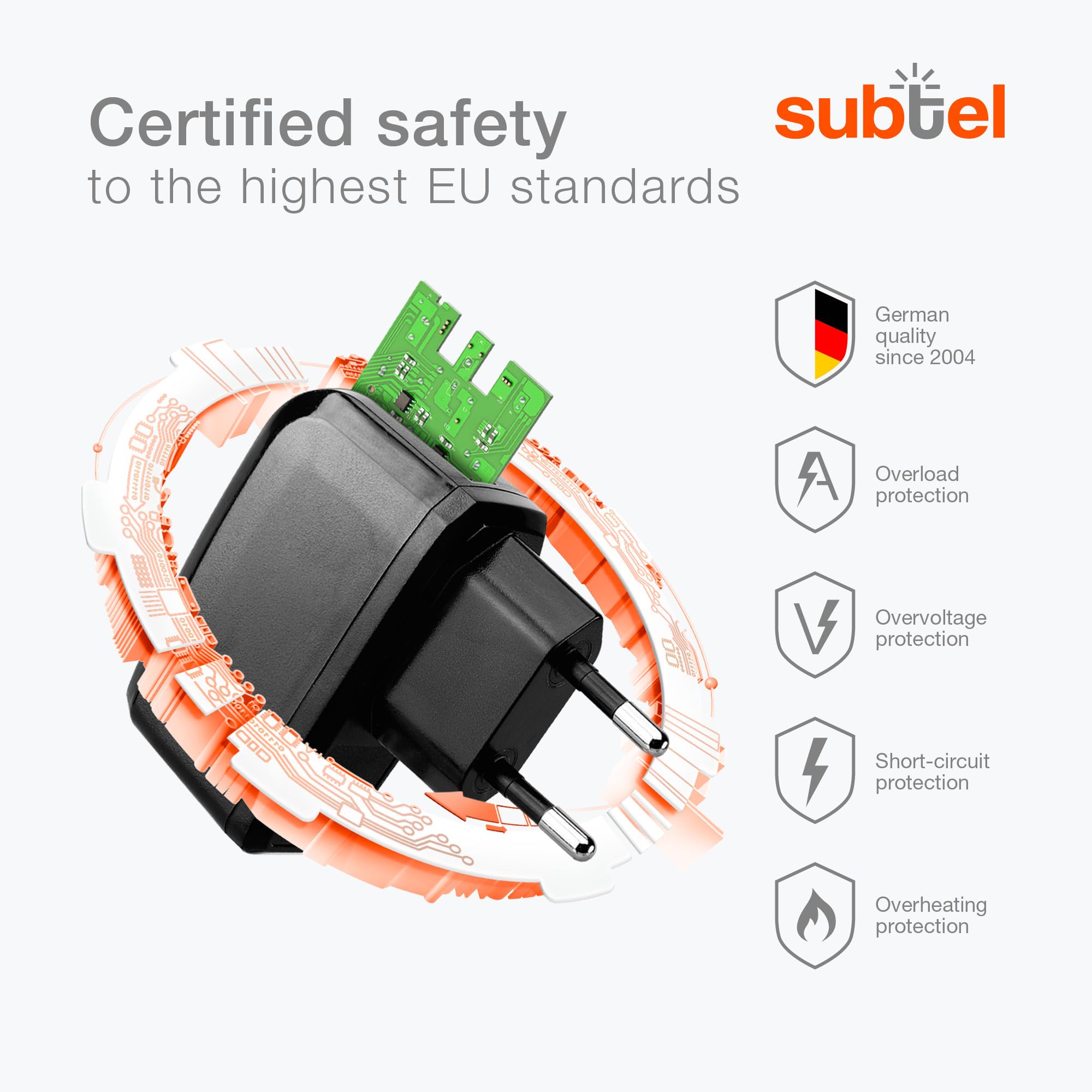 subtel® Kabel do ładowania 1,1 m 1 A / 1000 mA kompatybilny z Garmin Edge, DriveAssist, DriveSmart, Nüvi, Oregon, eTrex, GPSMAP 5 V mini USB ładowarka zasilacz Charger czarny
