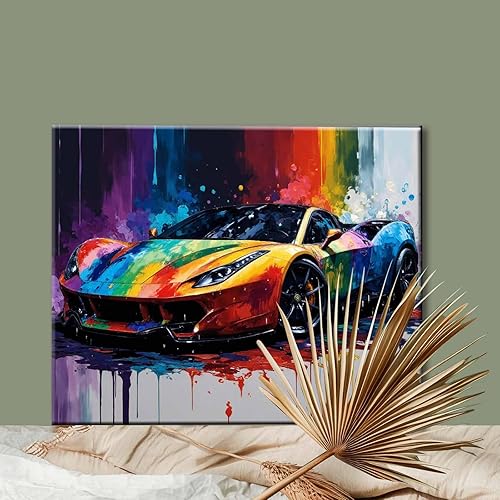 Miniatura 35 de Pintura por números para adultos y niños, pintura de motocross por números, pintura acrílica por números, kit de pintura acrílica por números