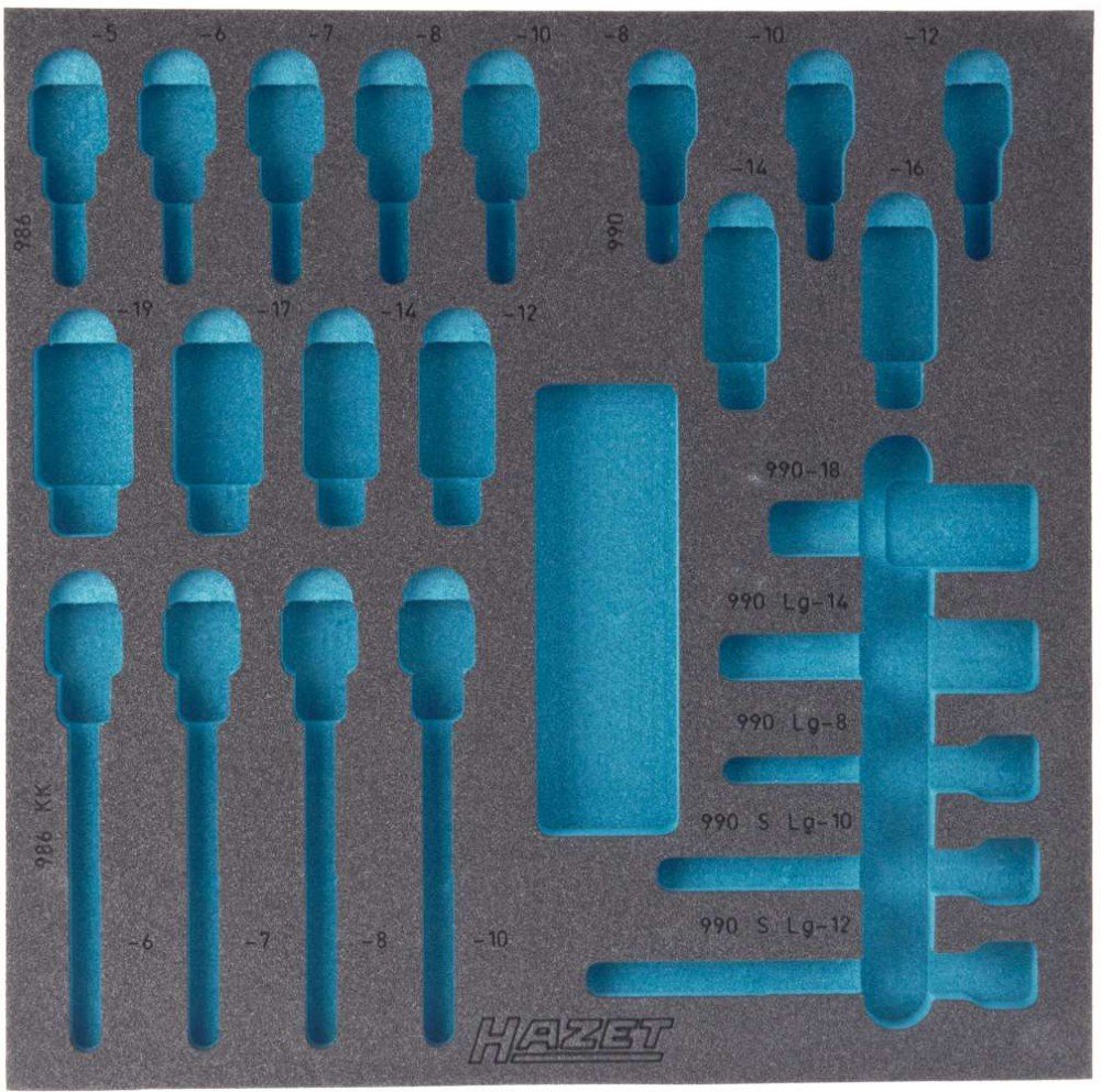 Hazet 163-119L Garniture en mousse souple vide bicolore pour tiroir