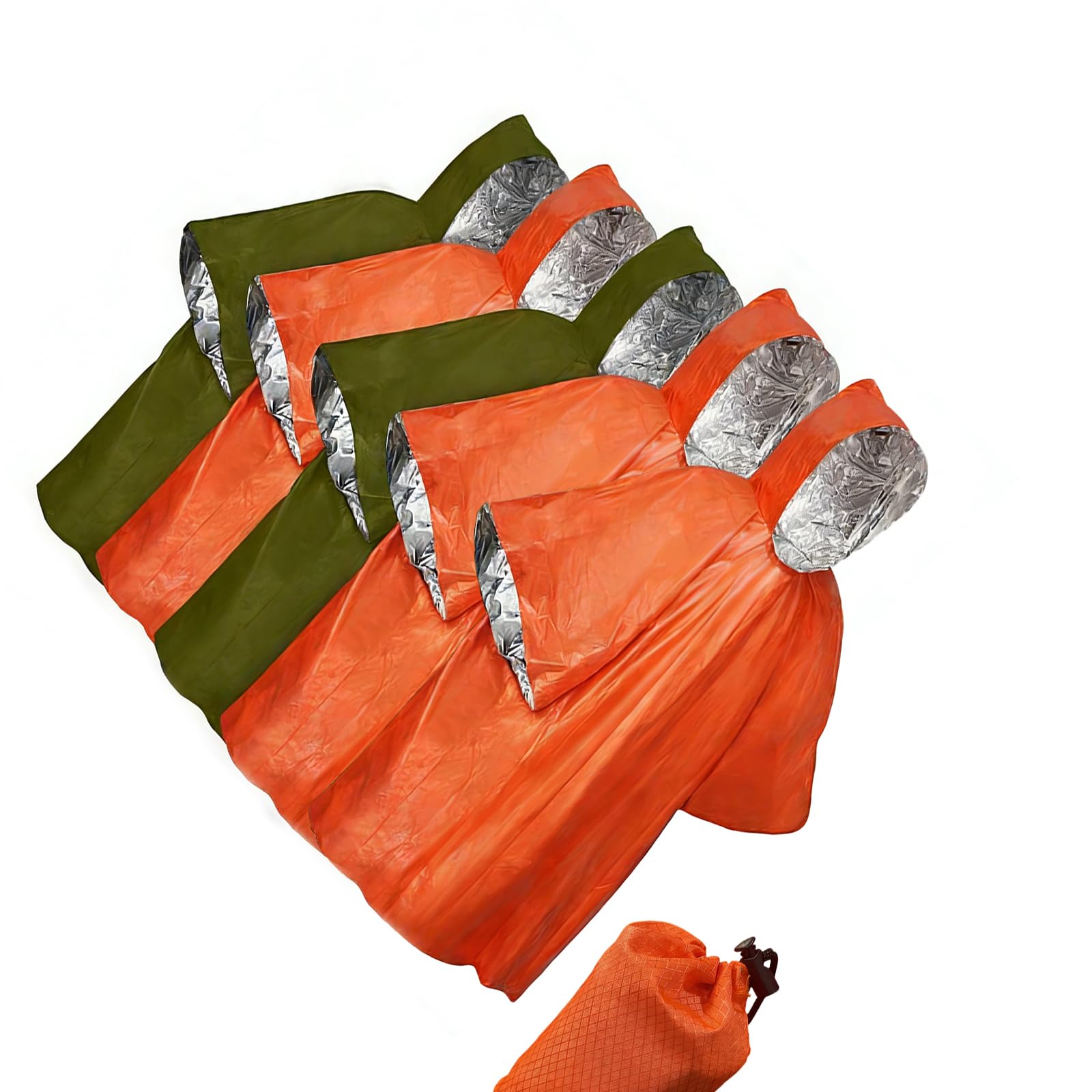 DSLKGWE 5Pcs Waterproof Reflective Shelter Blanket Rainwear for Severe Conditions and Survival Kits Flexible Crisis Rainwear