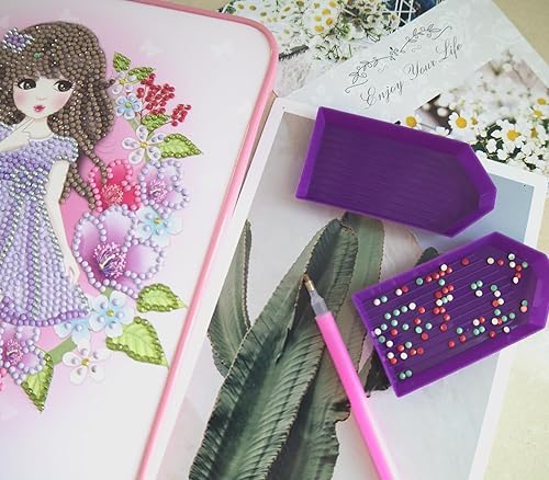 Miniatura 6 de 20 bandejas de plástico para pintar con diamantes, organizador de bandejas de clasificación de cuentas de 3.93 x 1.9 pulgadas, accesorios de