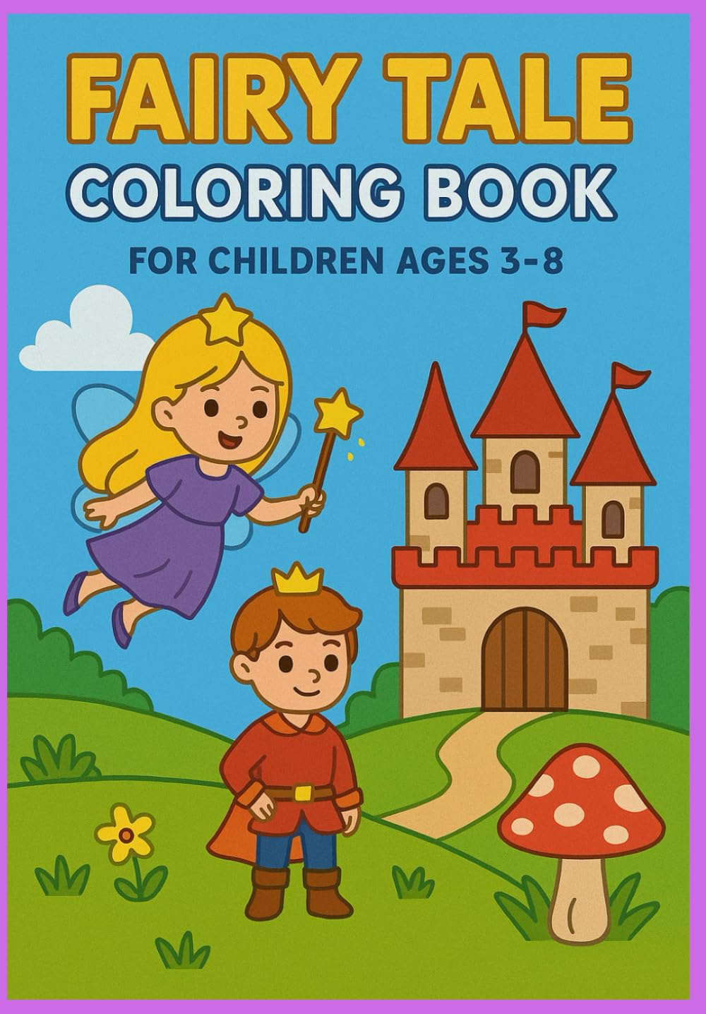 Fairy Tale Coloring Book for Children Ages 3-8.: Magical and Easy Coloring Pages with Princesses, Castles, Dragons, Fairies, and More!