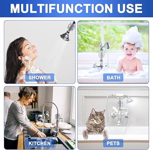 Miniatura 7 de Cenipar - Filtro de ducha de 20 etapas, cartucho de repuesto universal, filtro para ducha de baño, repuesto de alto rendimiento para agua dura,