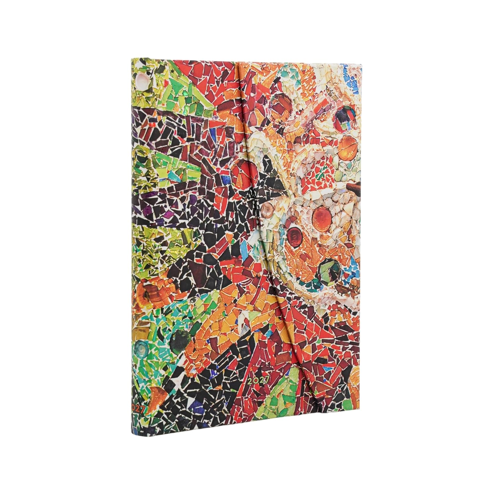 2027 Gaudi’s Sun (Gaudi’s Mosaics) Midi 12-Month Hardcover Dayplanner (Wrap Closure) Horizontal