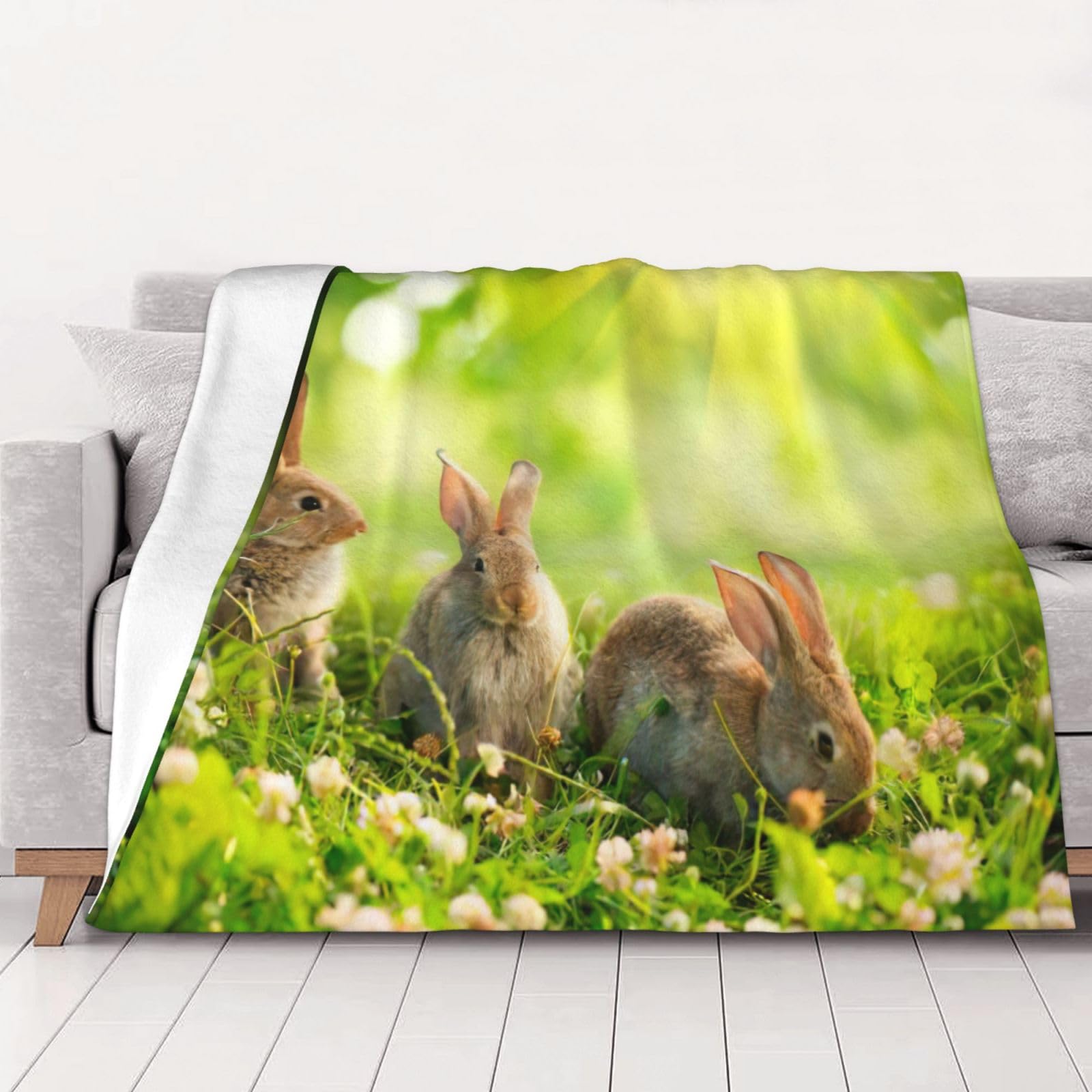 Couverture en flanelle aux lapins rigolos pour créer des souvenirs chaleureux en famille