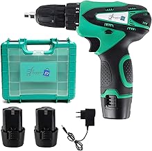 Shopper52 10MM Cordless Drill Kit | High Speed Battery Powered Wall Drilling Machine with 12V Li-ion Batteries | Dual Speed Keyless Chuck Drill Machine