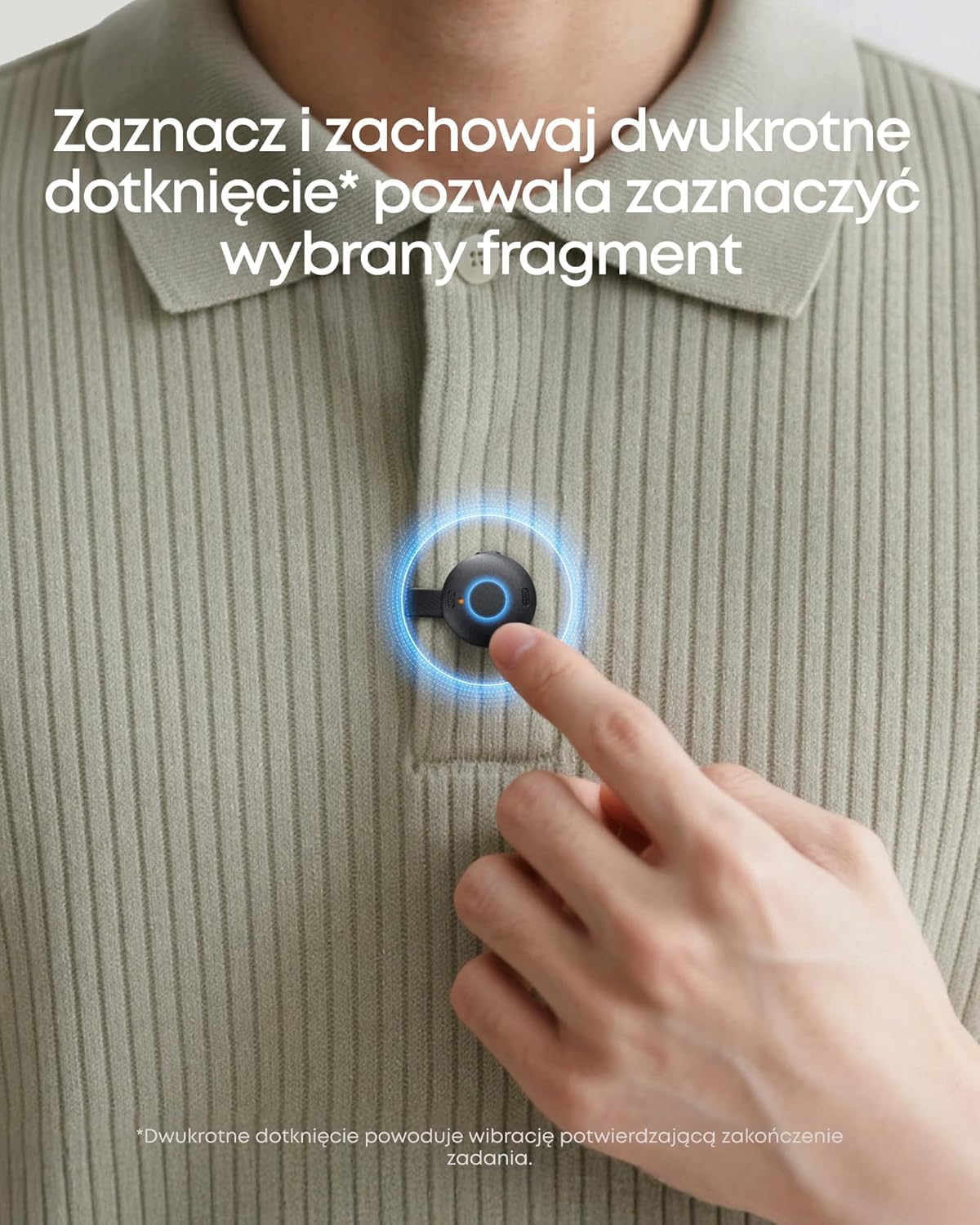 Przenośny dyktafon Anker soundcore Work (odnowiony) – AI transkrypcja, notatki, streszczenia, certyfikat MFi
