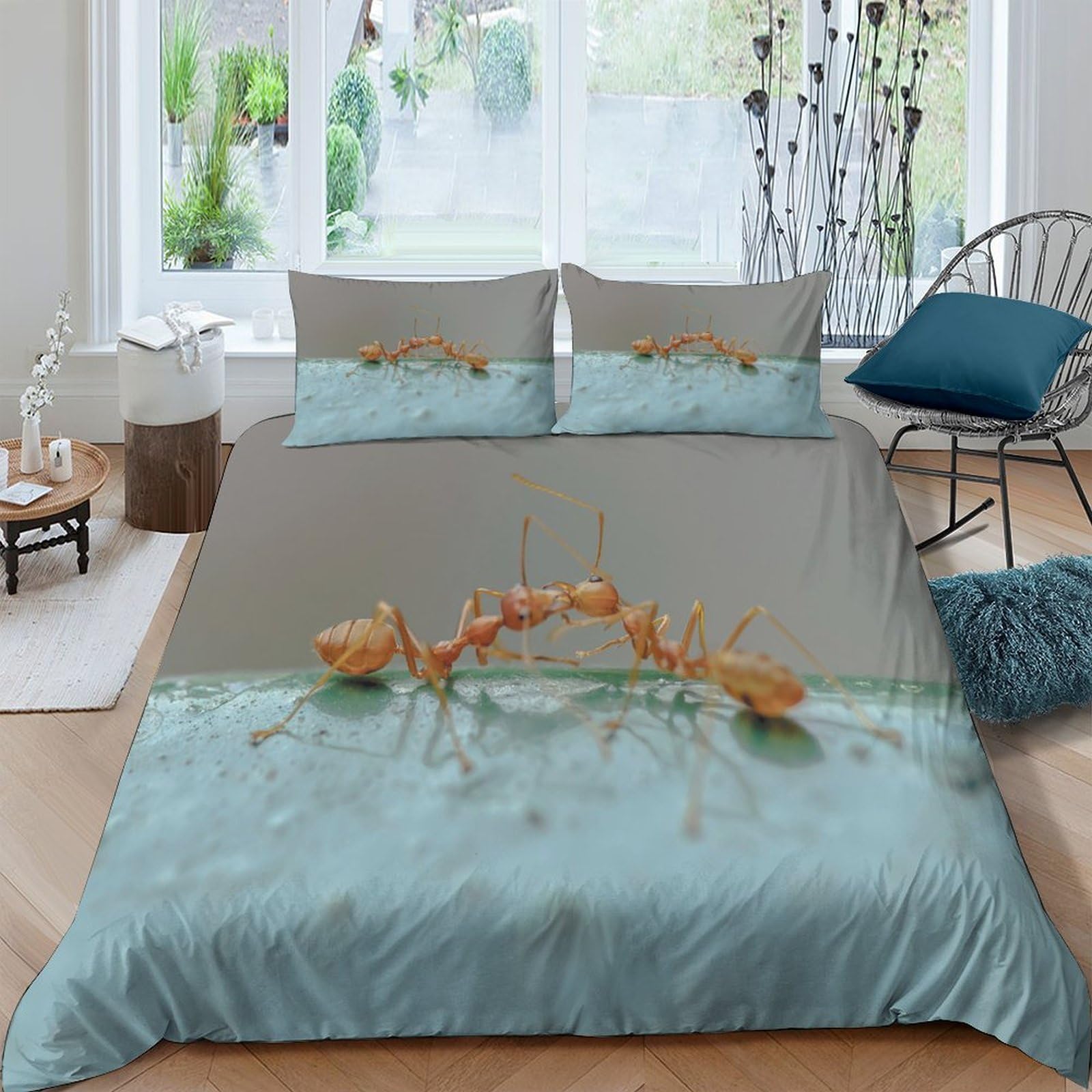 Ctjqhvkz Style-7 3D Printed Water Reflection Fitted Sheet Microfiber Soft Breathable Lizard Bridge Mattress Cover For Bedroom Dorm Decor Single（135X200cm）