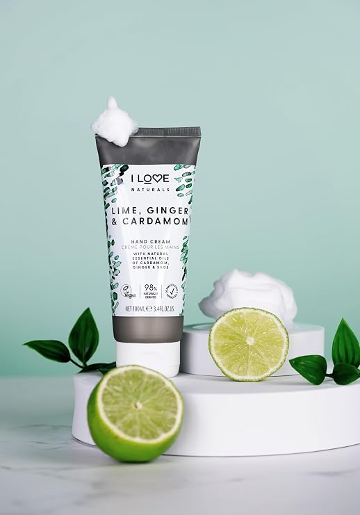 I LOVE Naturals Lime, Ginger, and Cardamom Hand Lotion - Hand Lotion for Dry Skin - Moisturizing Lotion with Shea Butter and Coconut Oil - 3.38 oz