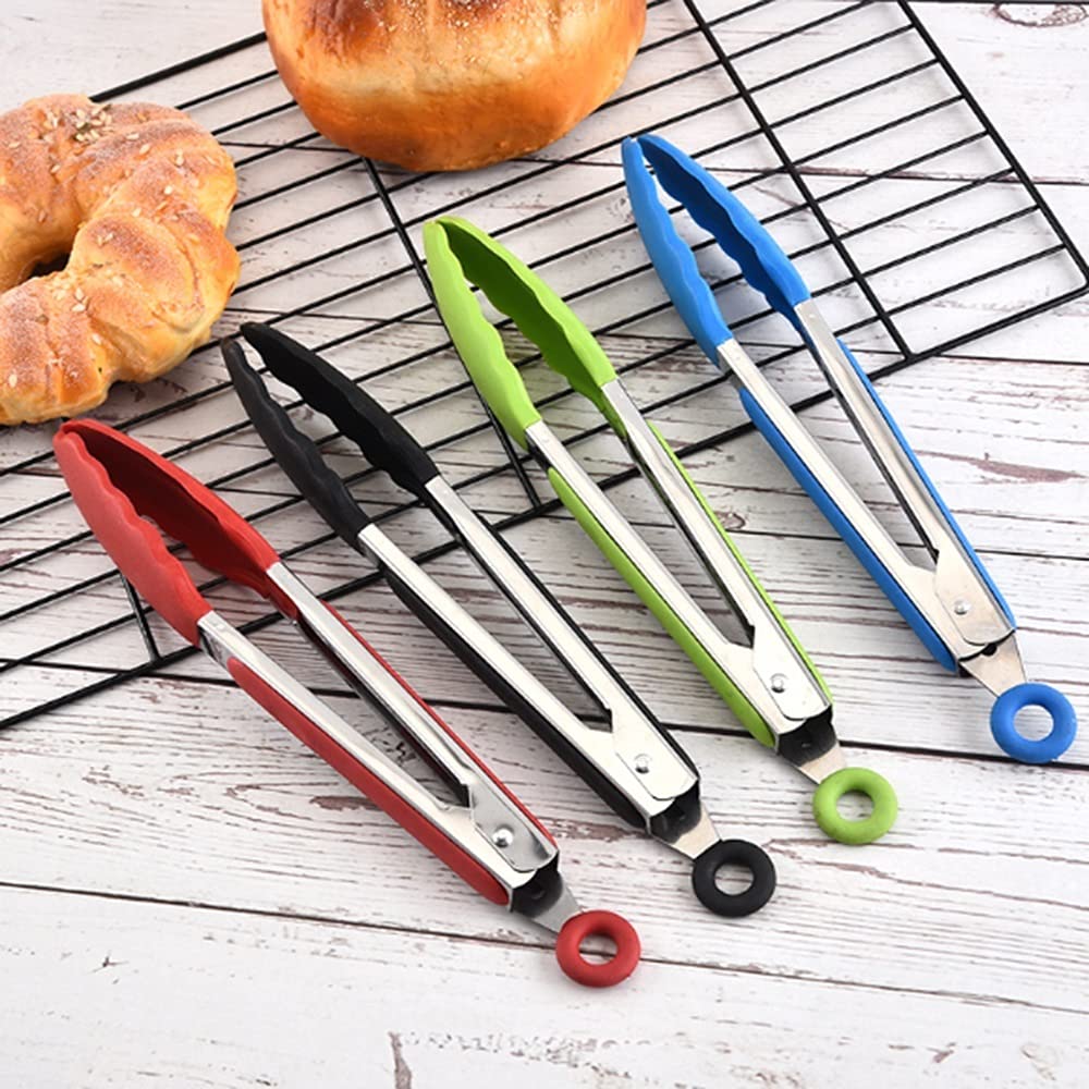 Pinza da Cucina Pinza per Alimenti in Silicone per Uso Alimentare Pinza da Cucina Utensile da Cucina Pinza per Clip Accessori per Morsetti (Blu)