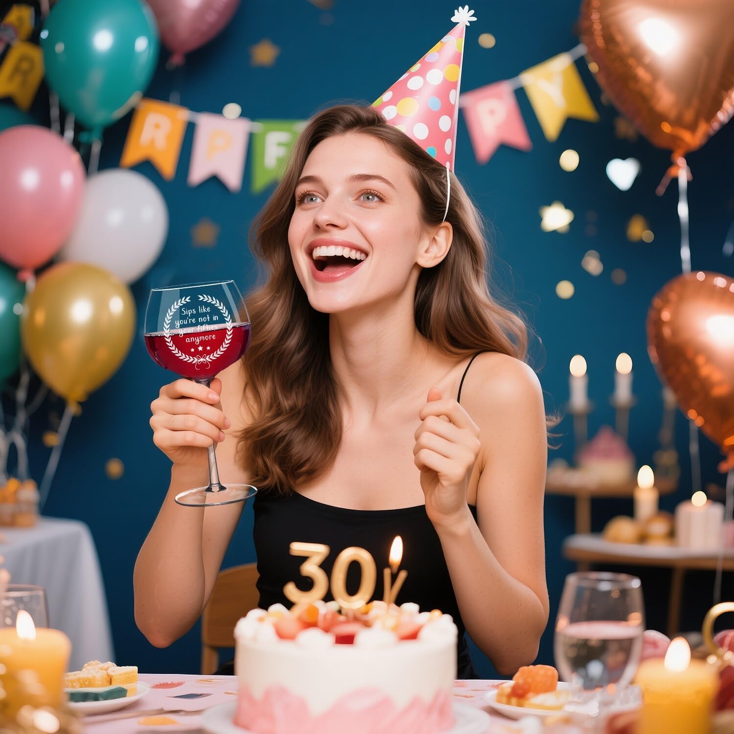 Funny 30TH Birthday Gifts for Her Women, Happy 30TH Birthday Decorations for Her, 30 Year Old Bday Gifts for Women, Dirty 30 Wine Glass Gift Ideas for Friends Daughter Sister Coworker Wife Aunt 30S - Image 2