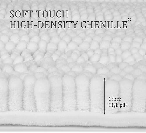 Miniatura 6 de ELEHOLD Tapetes de baño, felpilla lavables a máquina, tapetes de baño de felpilla no sedosos y duraderos, tapetes de baño para suelo de ducha,