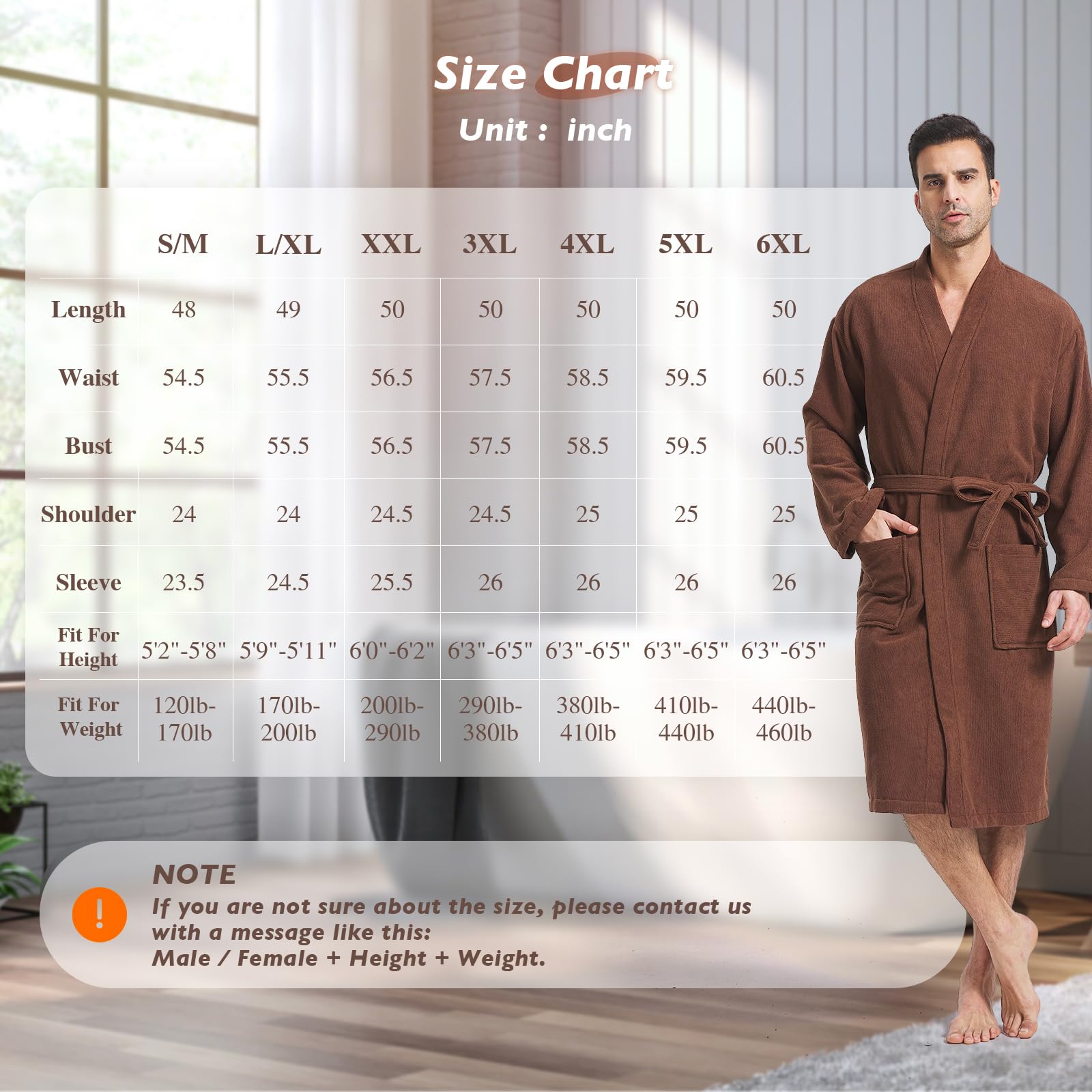 FashGudim Albornoz de rizo para hombres, grandes y pequeños, albornoz corto kimono para hombre, súper absorbente, hasta la pantorrilla, con bolsillos