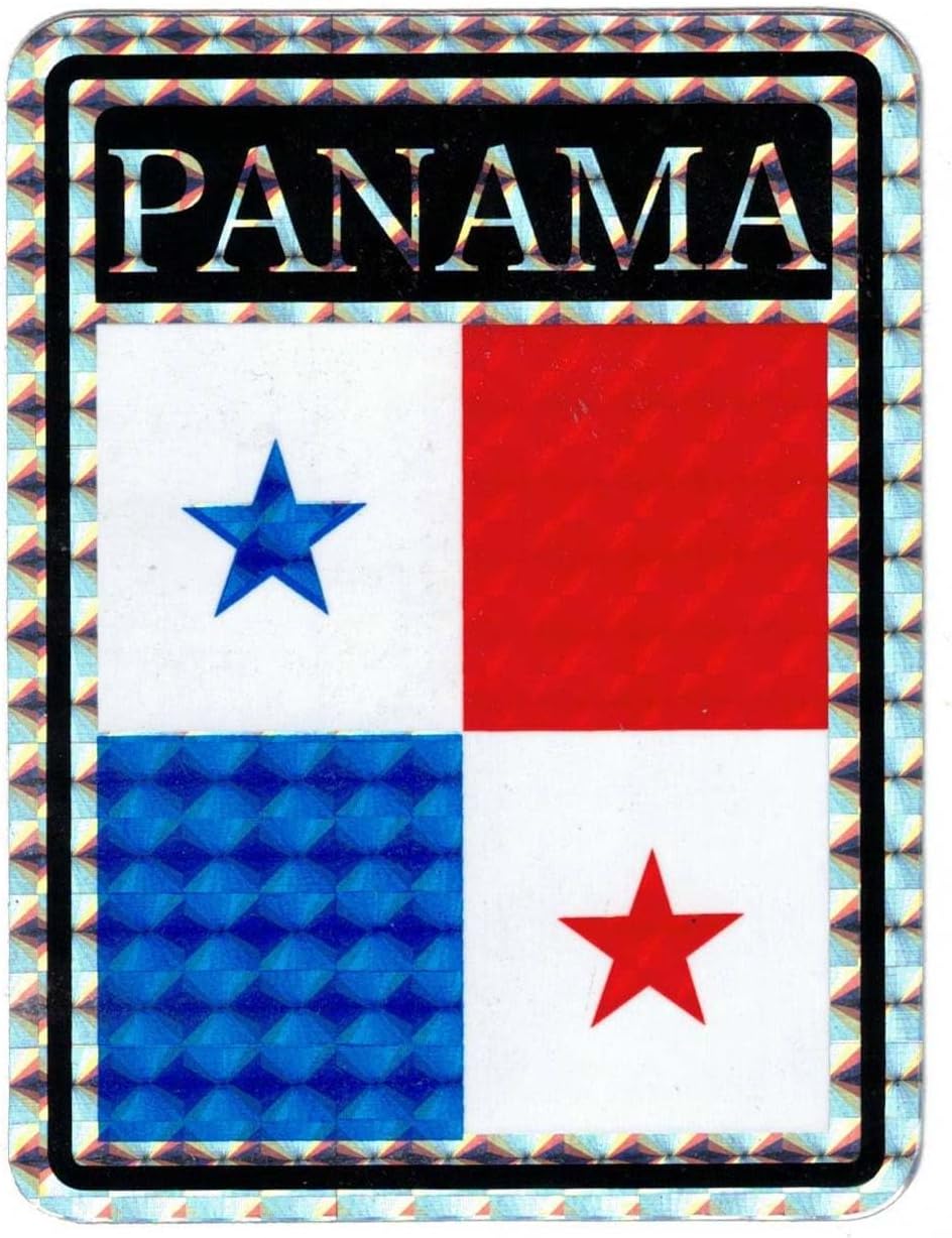 Pack of 50 Panama Country Flag Reflective Decal Bumper Sticker DC-182