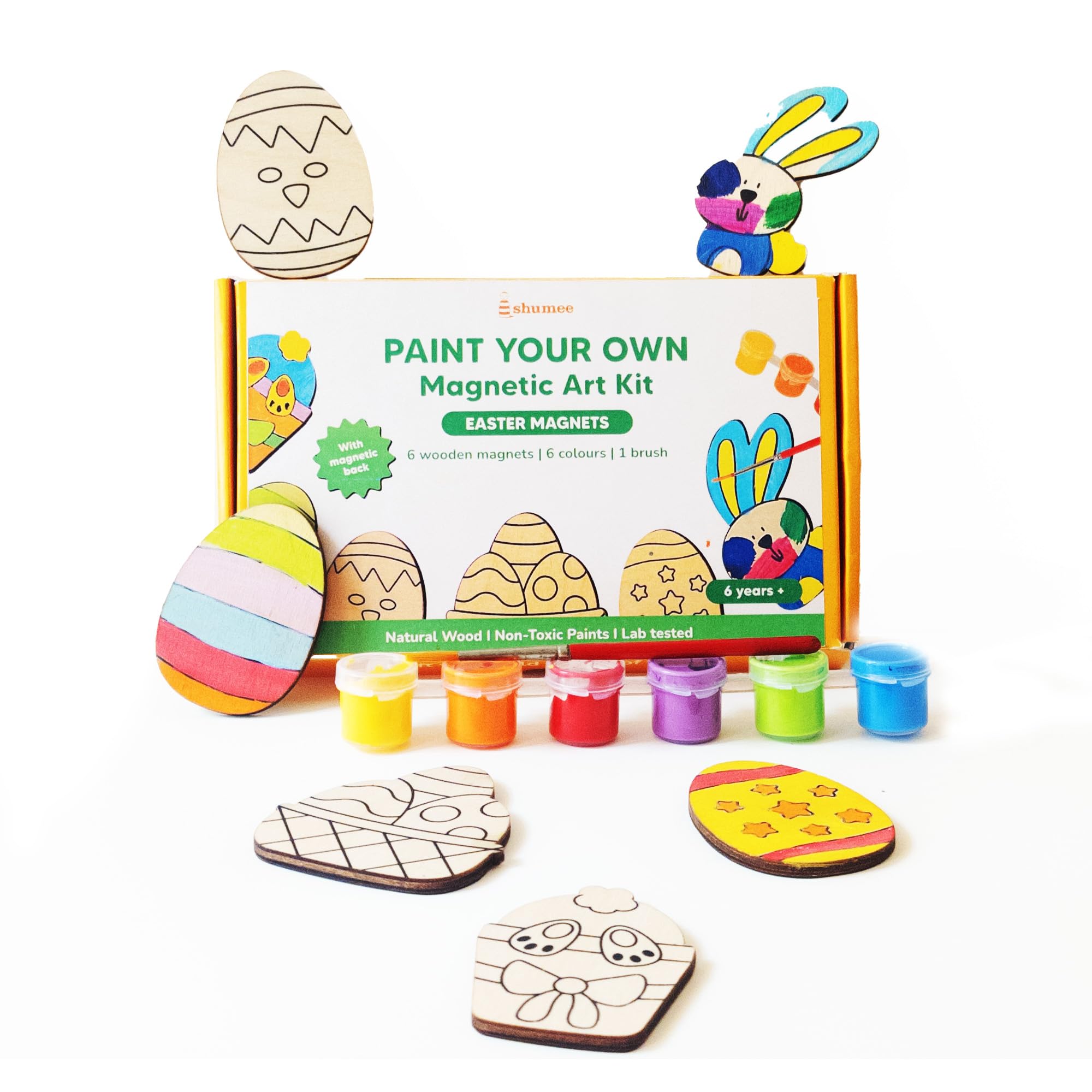 shumee Paint Your Own Wooden Magnets Kit- Easter Eggs Themed for Kids (6+ Years) | 6 Pcs, 6 Colors & Brush- Painting Kit | Art & Craft Colouring Kit | Non-Toxic & Safe (B0CRF223YM) Amazon Price History, Amazon Price Tracker