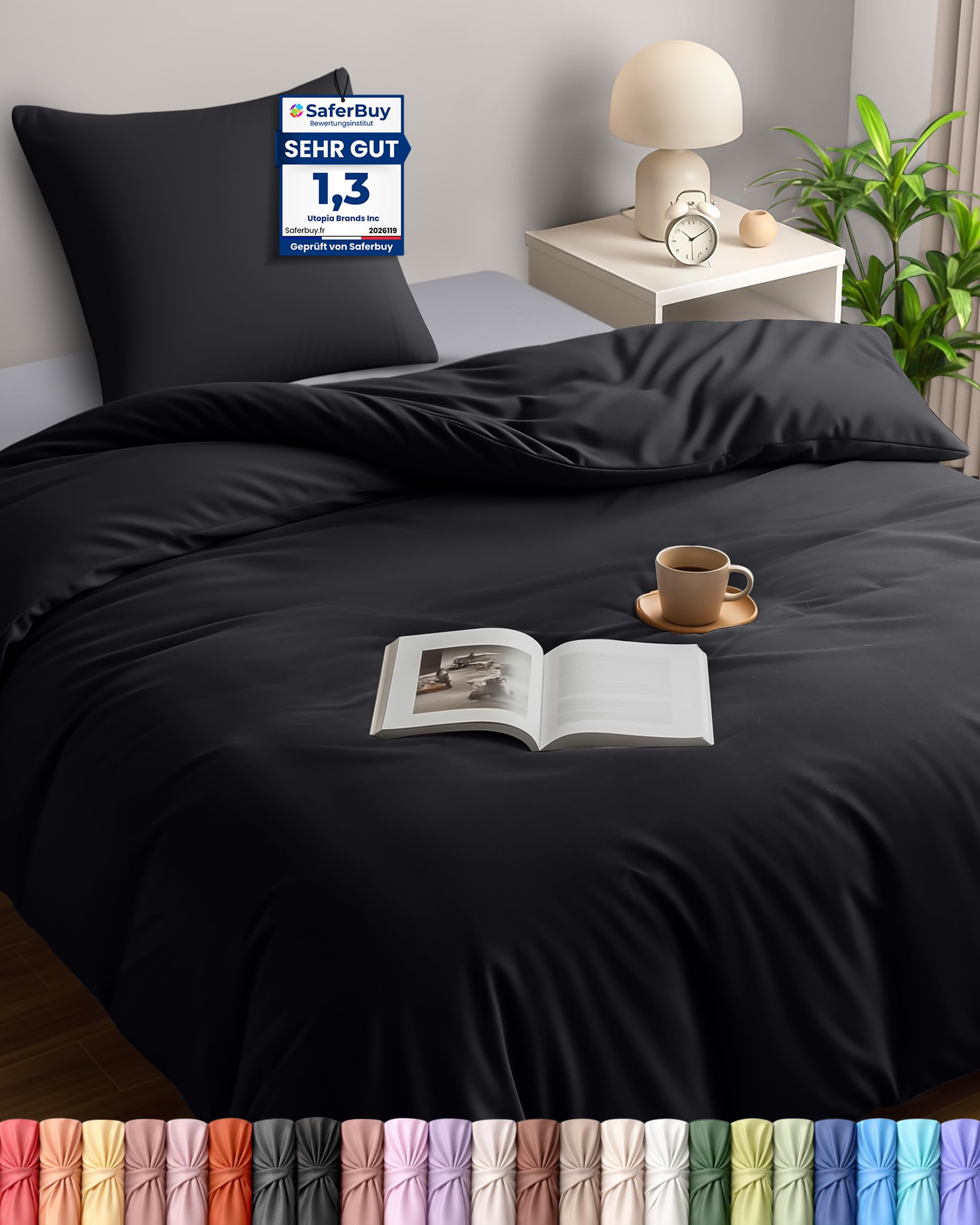Utopia Bedding Bettwäsche - Mikrofaser Bettbezug + Kissenbezüge
