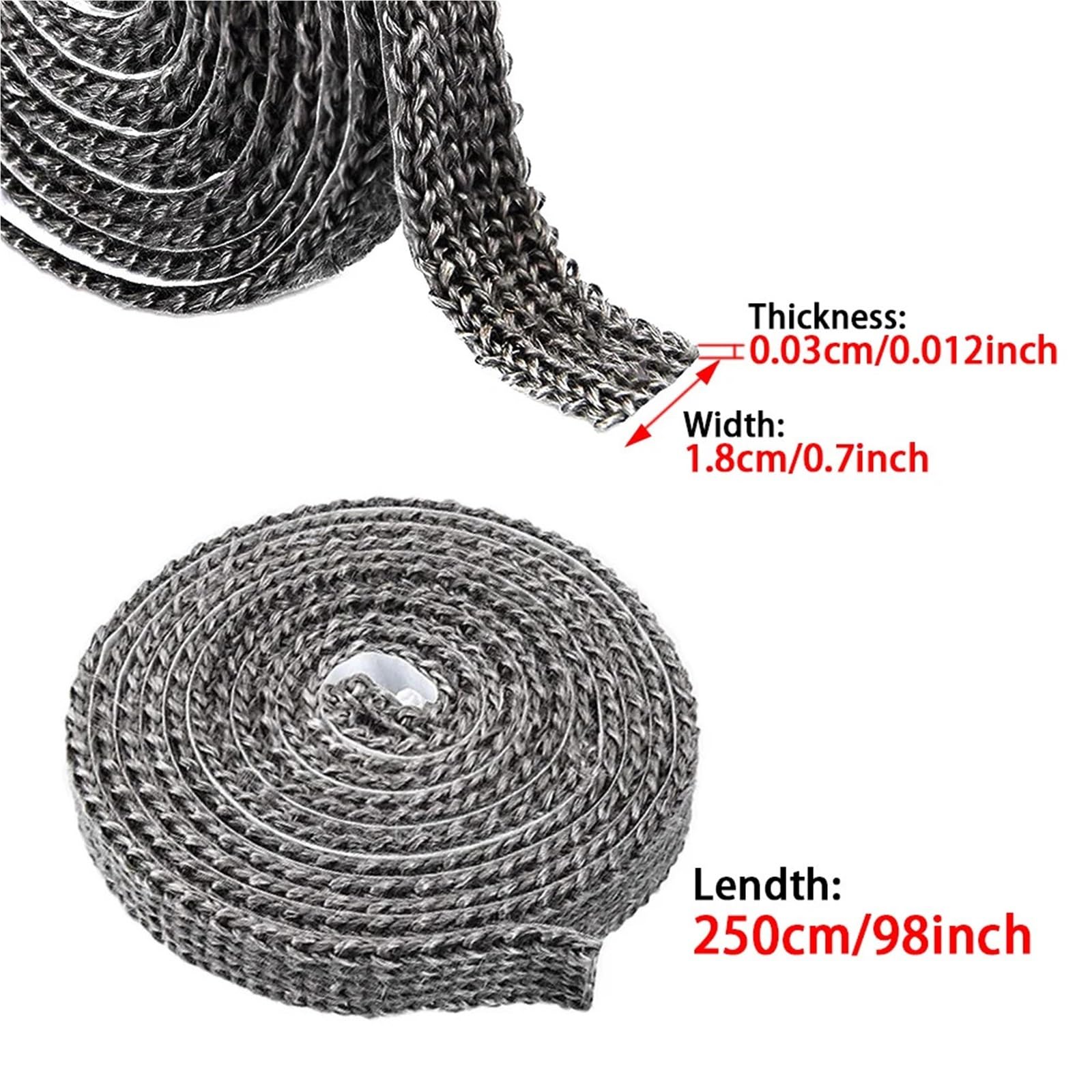 Guarnizione Stufa a Legna Nastro sigillante for camino 18X3.0MM | Guarnizione autoadesiva for stufa for porta camino con corda for focolare aperto da 2,5 m