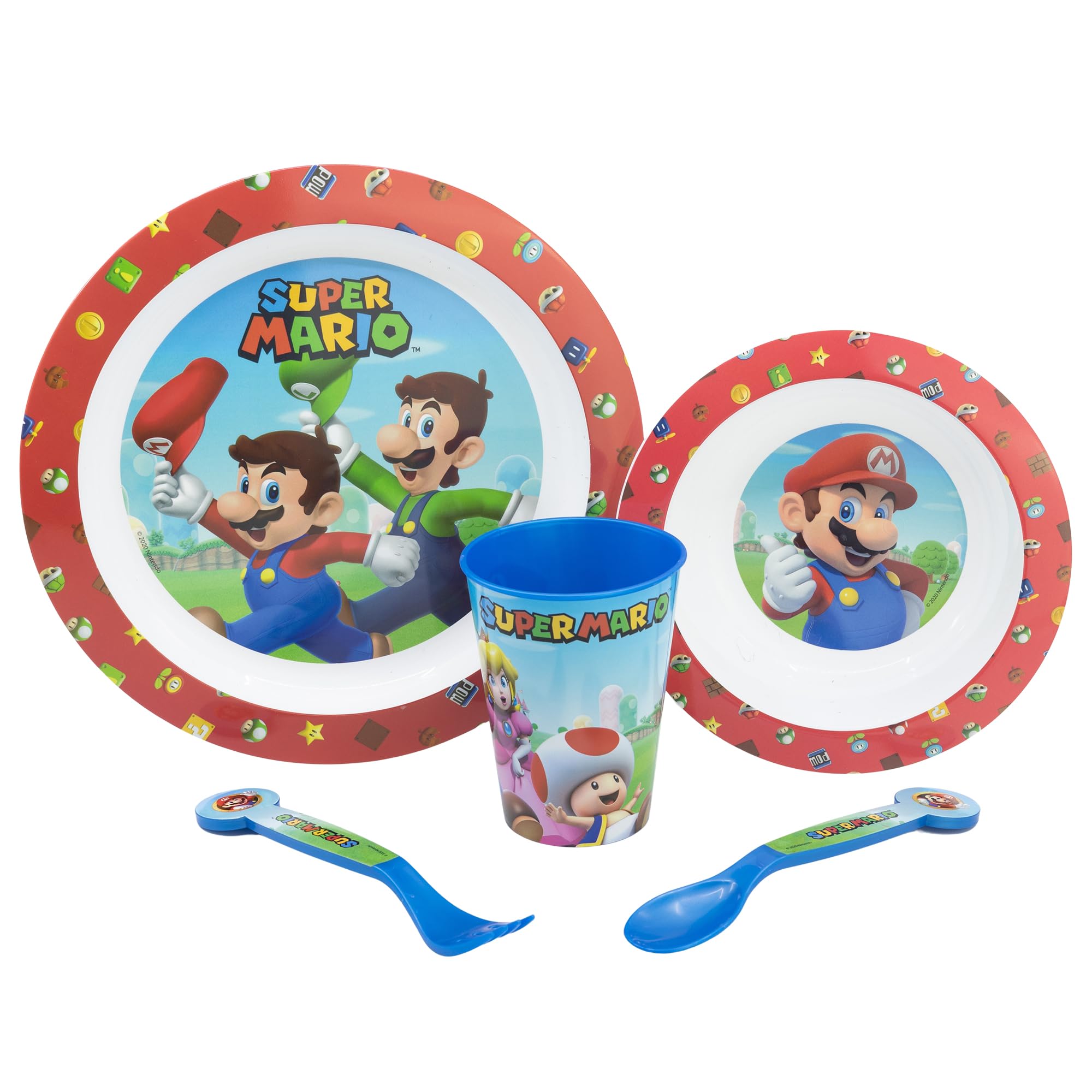 Super Mario 6 Piece Kids Dinner And Placemat Set