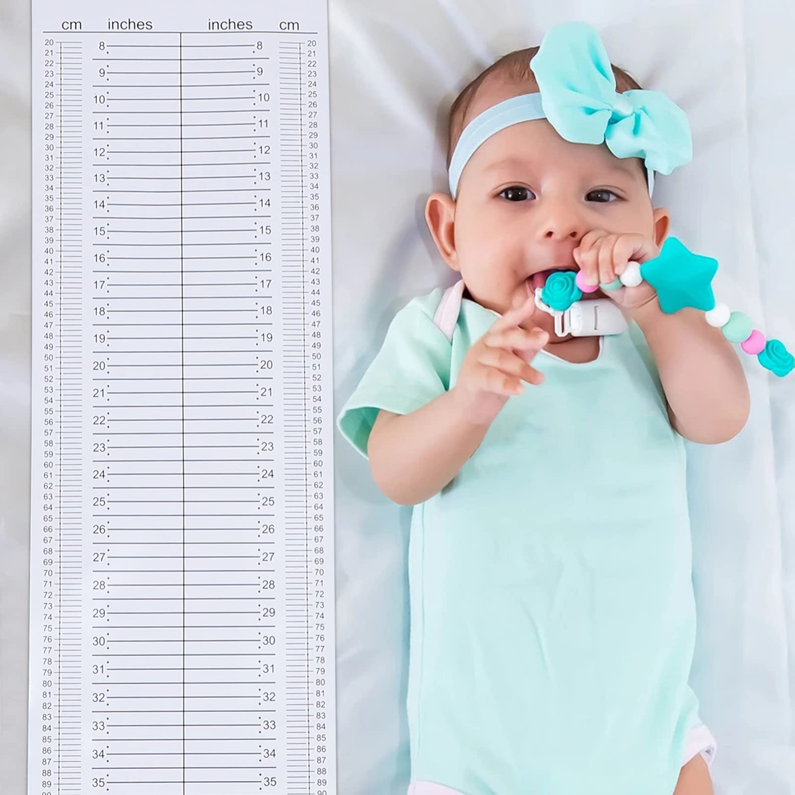 PartyKindom Regla De Altura Para Bebés 134cm x 28cm Medidor Seguro y Duradero, Tapete De Medición Suave e Inocuo, Adecuado Para Monitorear Crecimiento Hogar y Entornos Profesionales